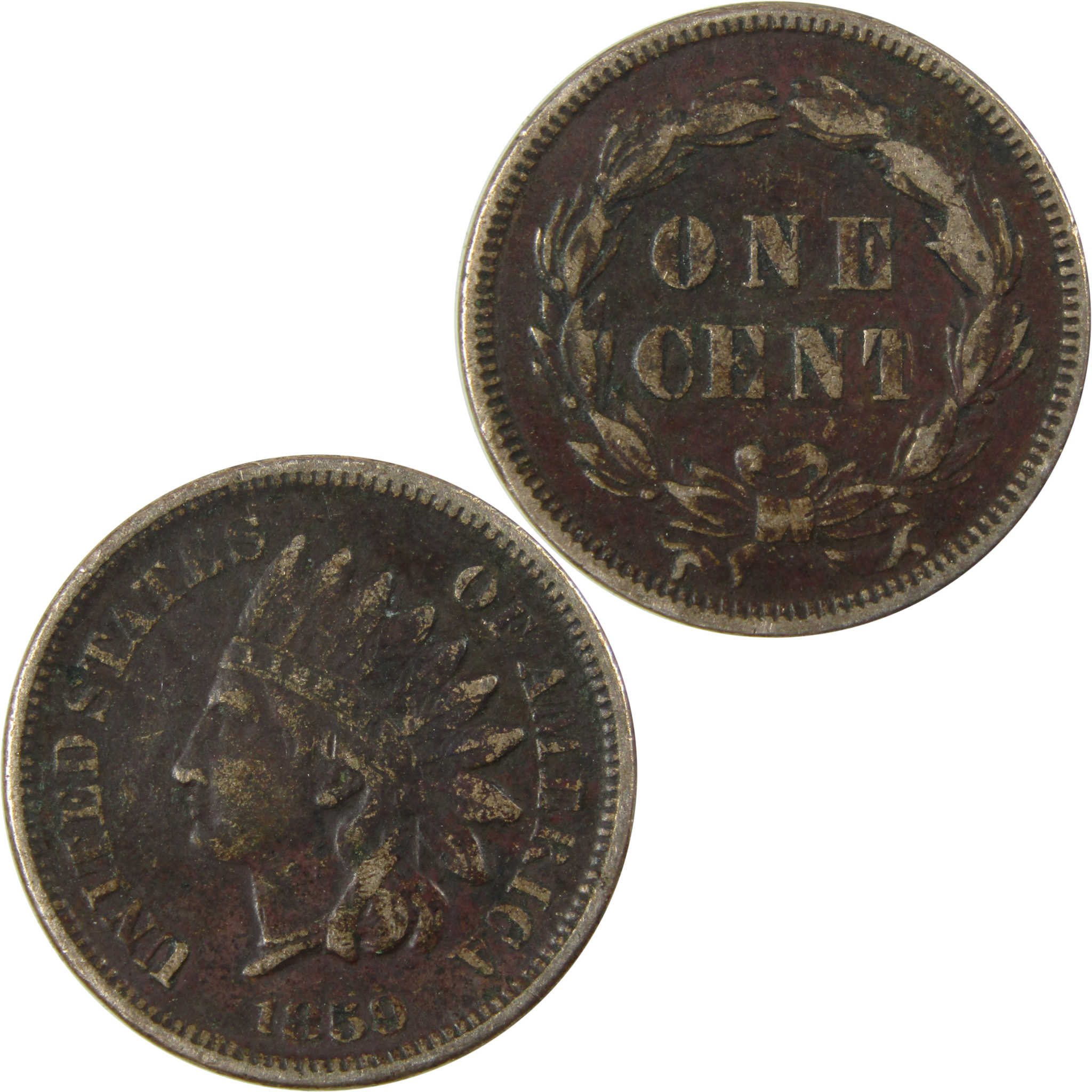 1859 Indian Head Cent VF Very Fine Details Penny 1c Coin SKU:CP1175