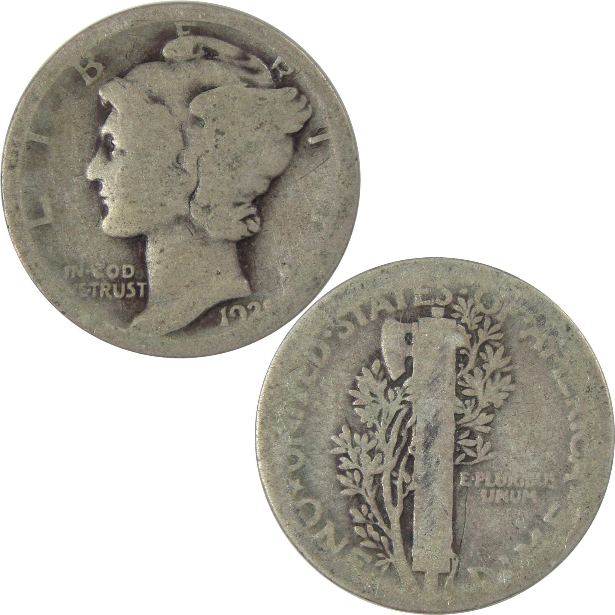 1921 Mercury Silver Dime AG About Good 10c Coin SKU:I23986