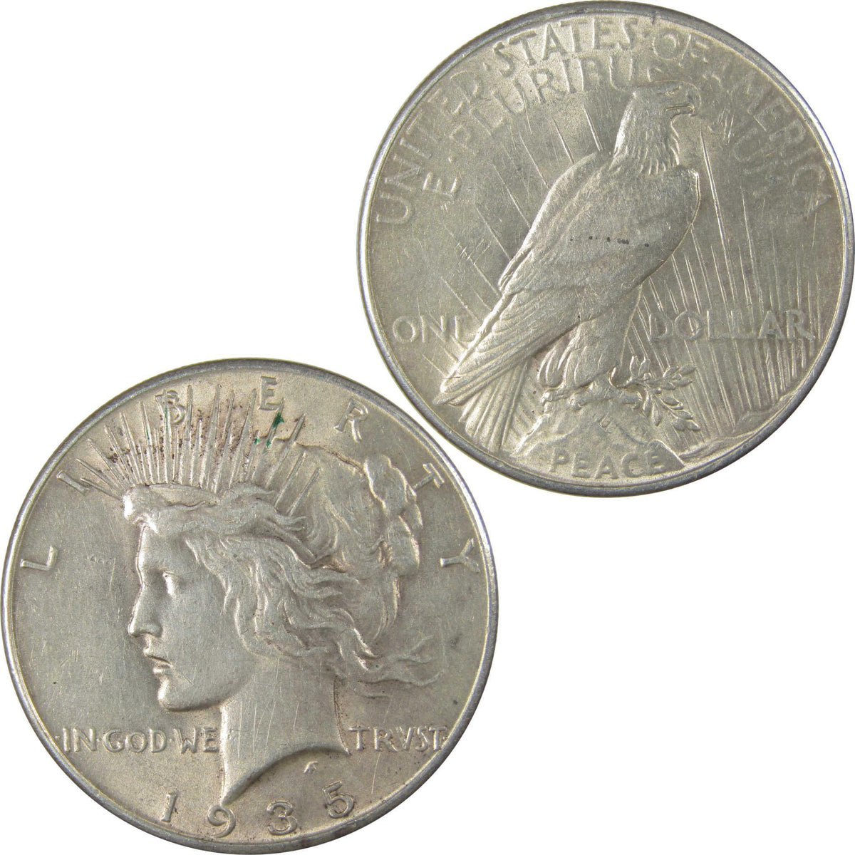 1935 Peace Silver Dollar AU About Uncirculated $1 Coin SKU:I24271