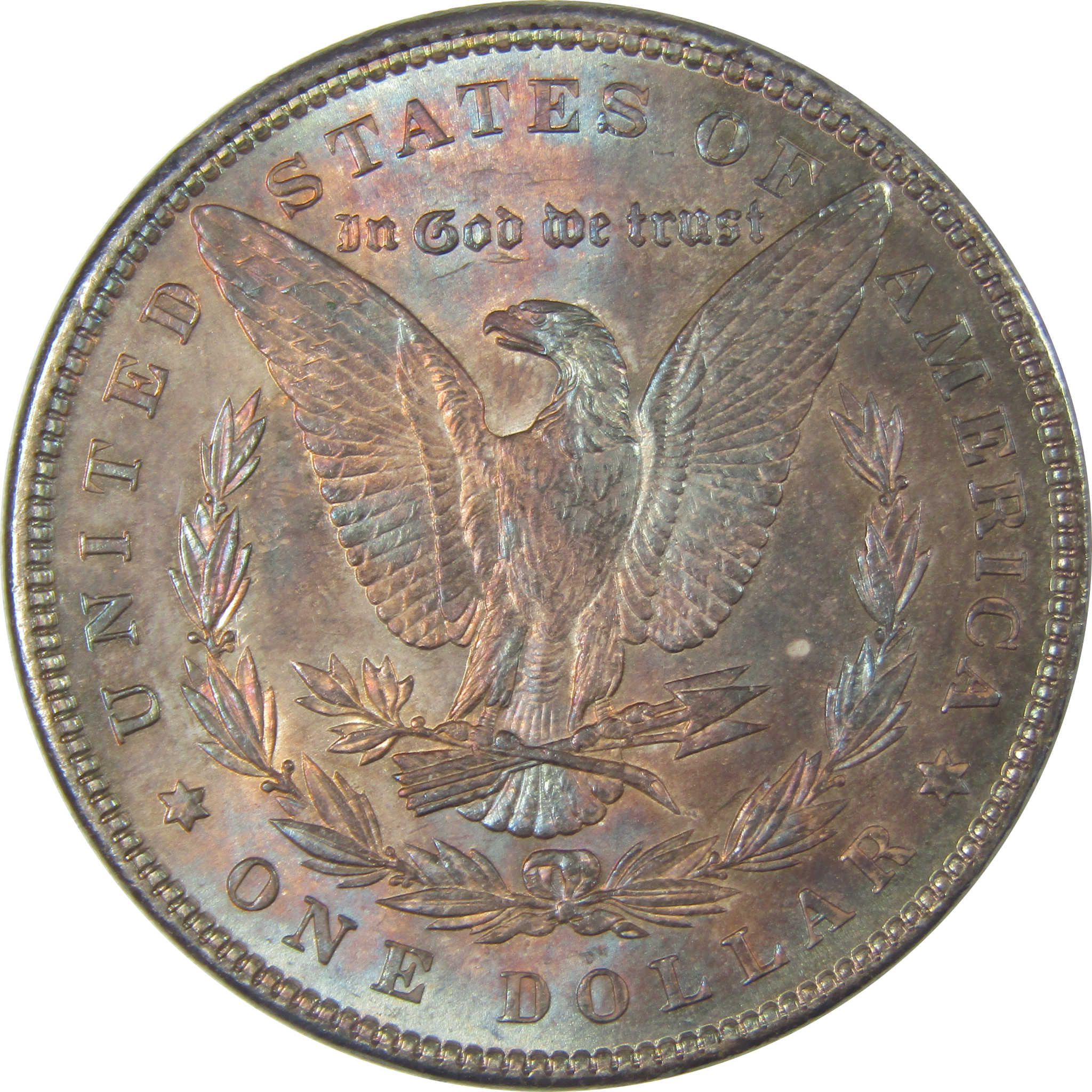1896 Morgan Dollar Uncirculated Silver $1 Coin Toned SKU:CPC1003