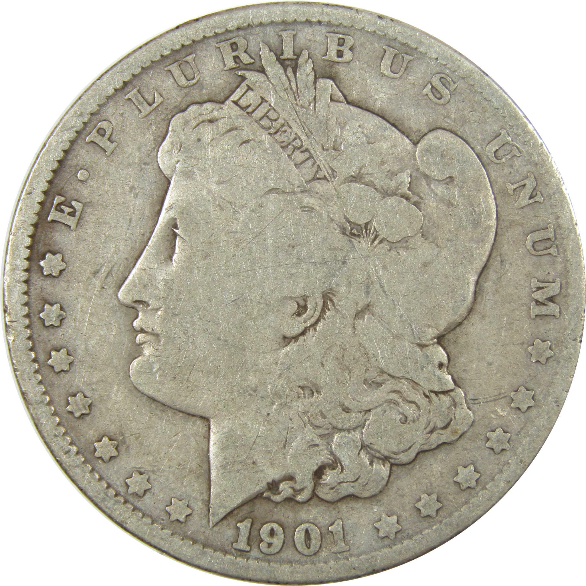 1901 Morgan Silver Dollar VG Very Good $1 Coin Collectible SKU:I25261 - Morgan coin - Morgan silver dollar - Morgan silver dollar for sale - Profile Coins & Collectibles