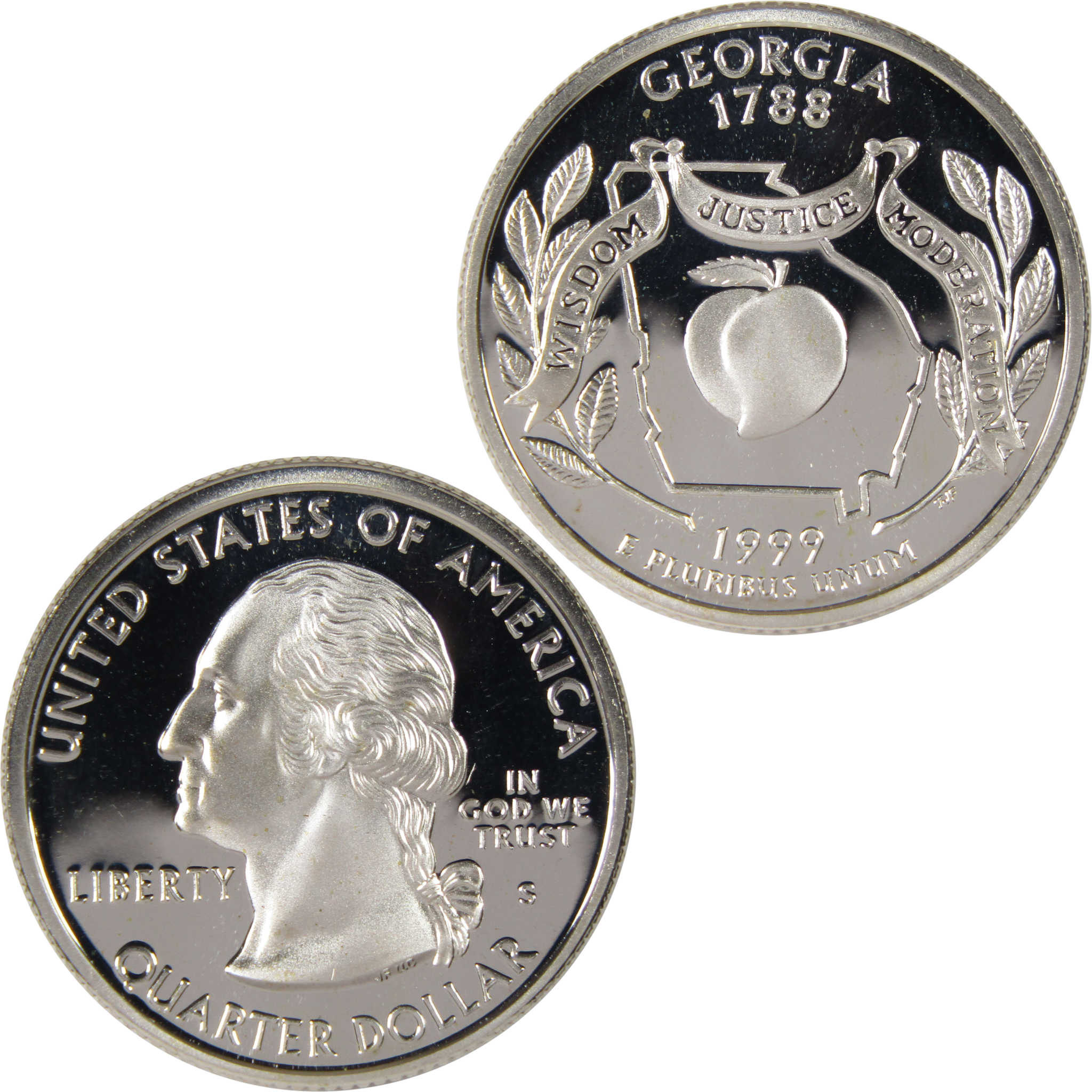1999 S Georgia State Quarter Silver Proof 25c Coin