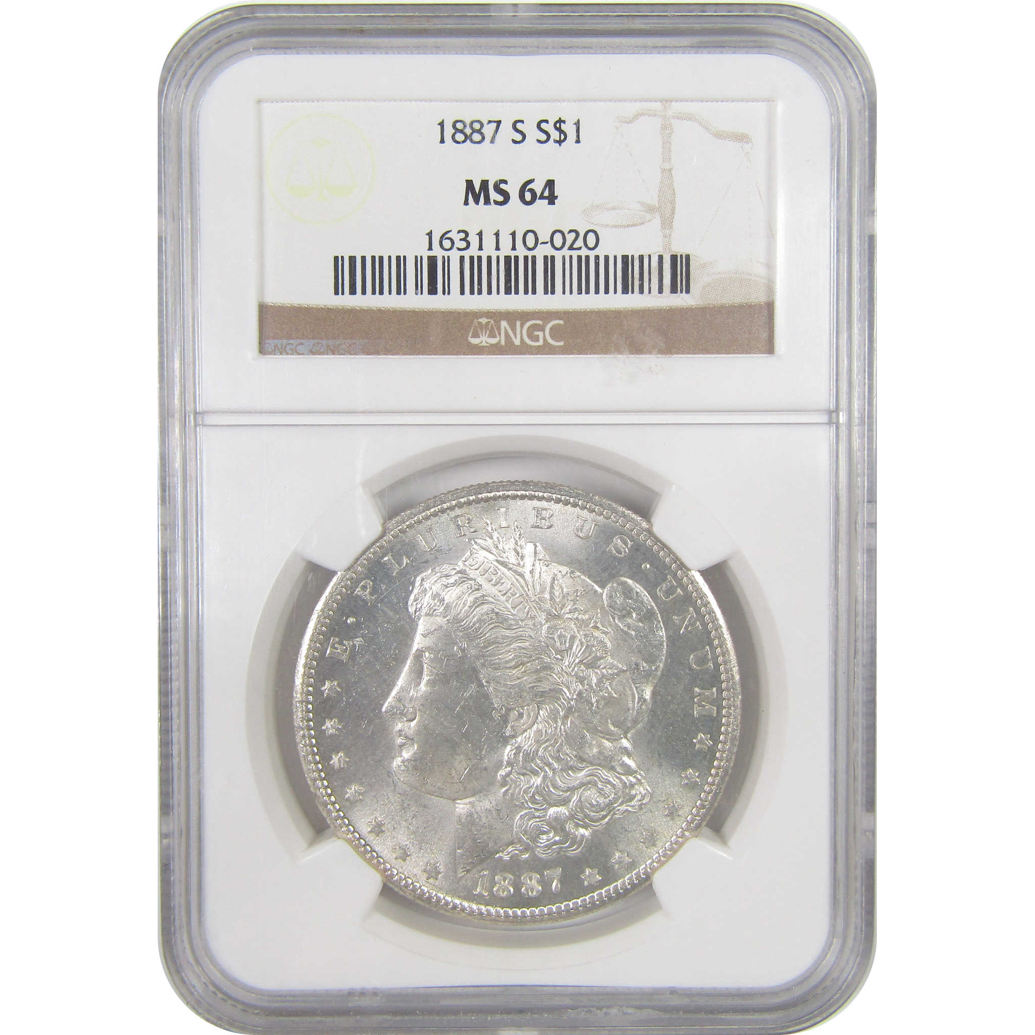 1887 S Morgan Dollar MS 64 NGC Silver Uncirculated $1 Coin SKU:I17338 - Morgan coin - Morgan silver dollar - Morgan silver dollar for sale - Profile Coins & Collectibles