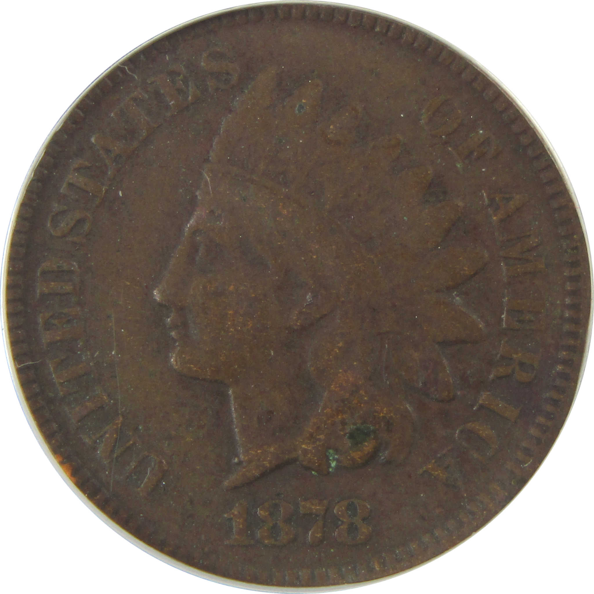 1878 Indian Head Cent VG 8 Details ANACS Penny 1c Coin SKU:I22276