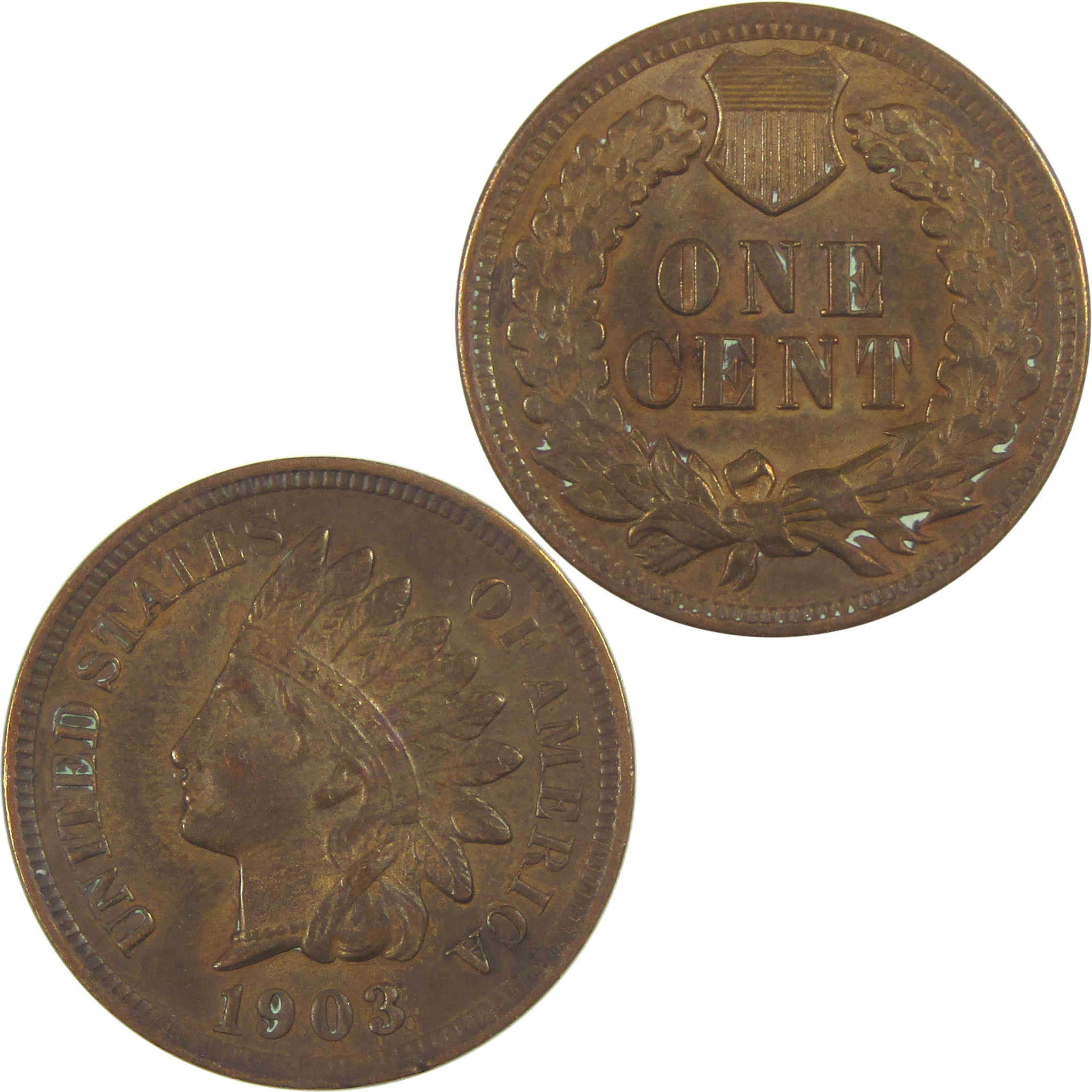 1903 Indian Head Cent AU About Uncirculated Penny 1c Coin SKU:I19947