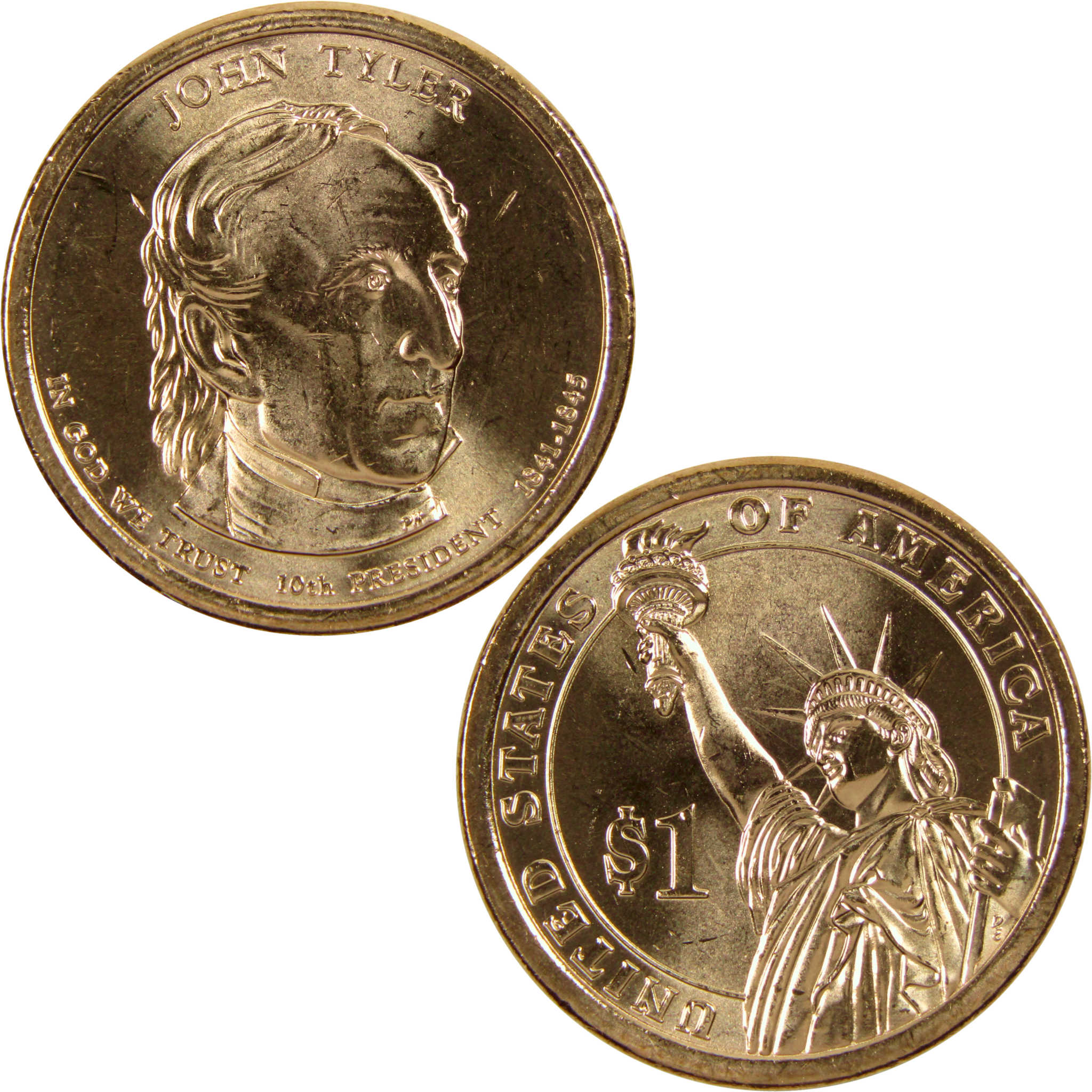 2009 D John Tyler Presidential Dollar BU Uncirculated $1 Coin