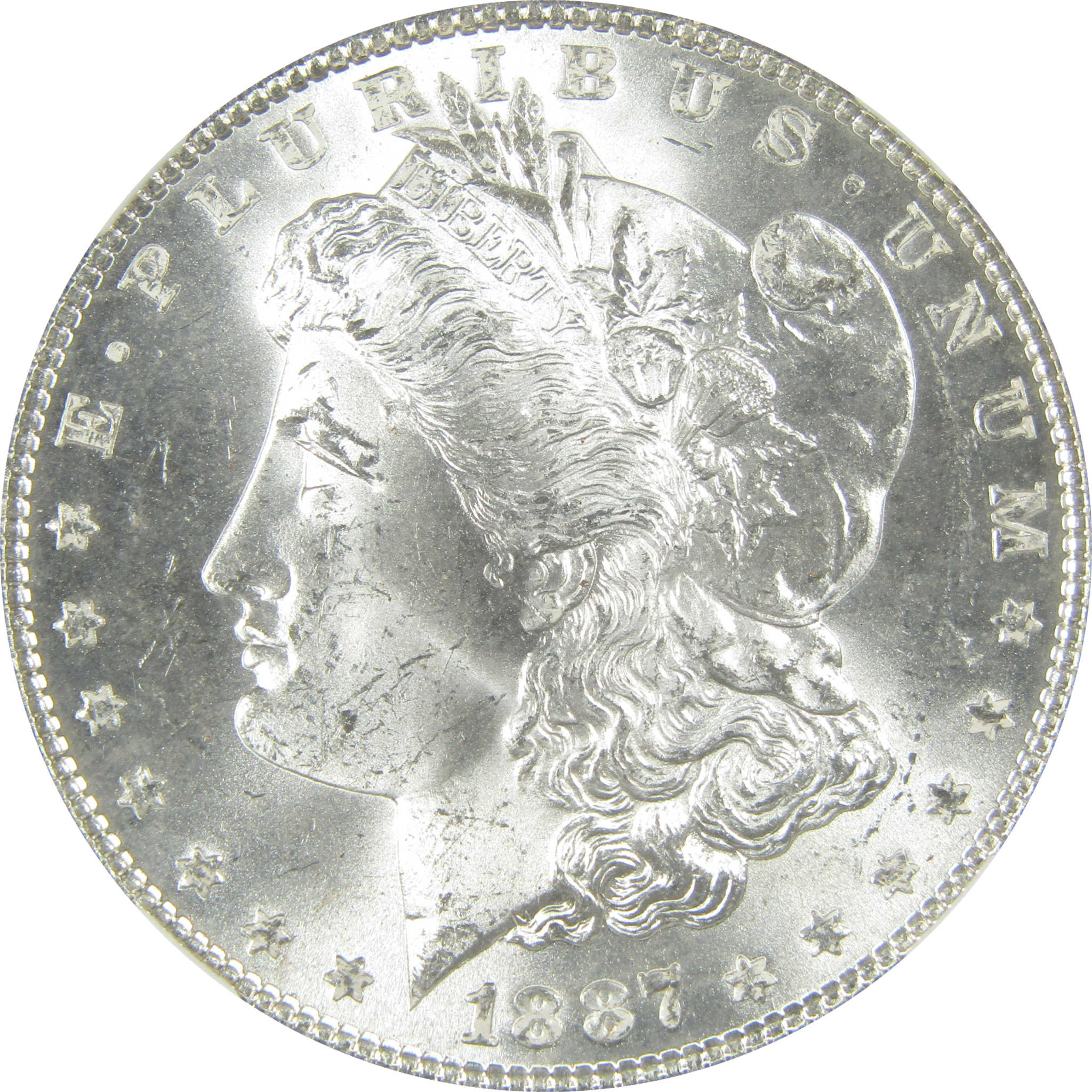 1887 Morgan Silver Dollar MS 63 NGC Uncirculated $1 Coin SKU:I27568