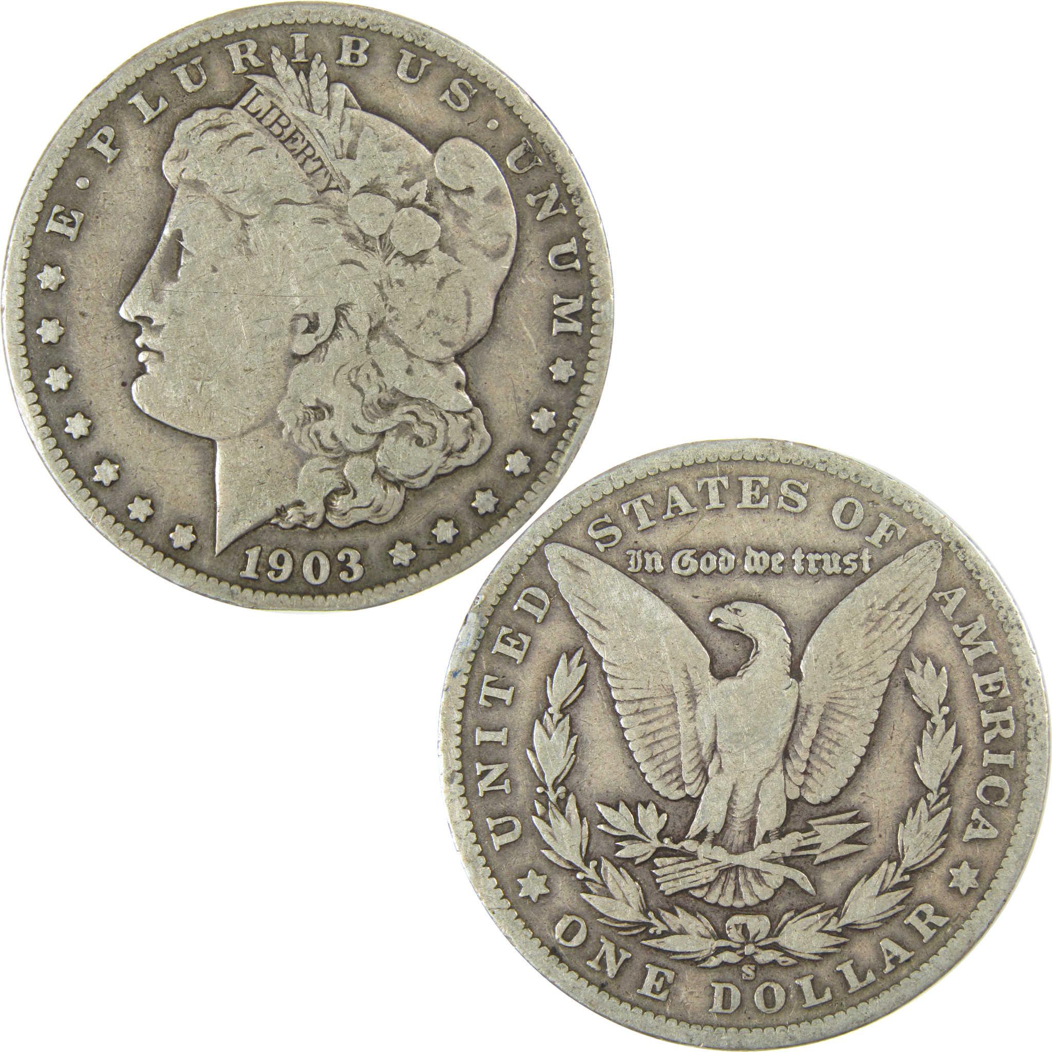 1903 S Morgan Silver Dollar VG Very Good Details $1 Coin SKU:I27461 - Morgan coin - Morgan silver dollar - Morgan silver dollar for sale - Profile Coins & Collectibles