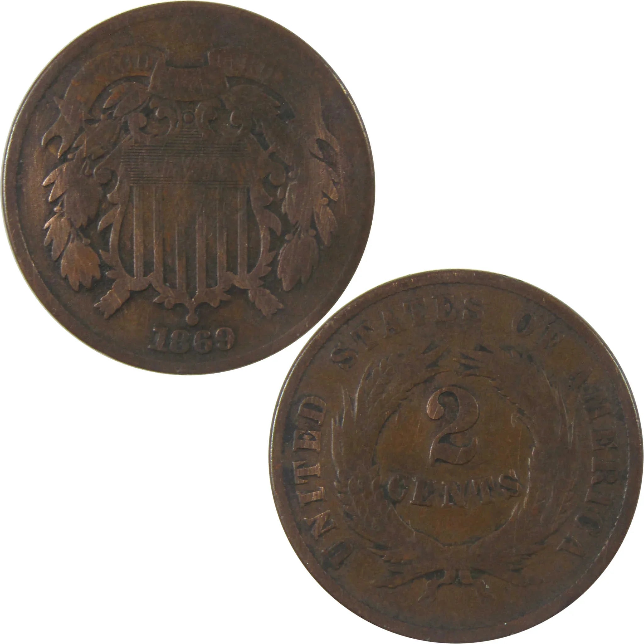 1869 Two Cent Piece G Good 2c Coin Collectible SKU:I24308