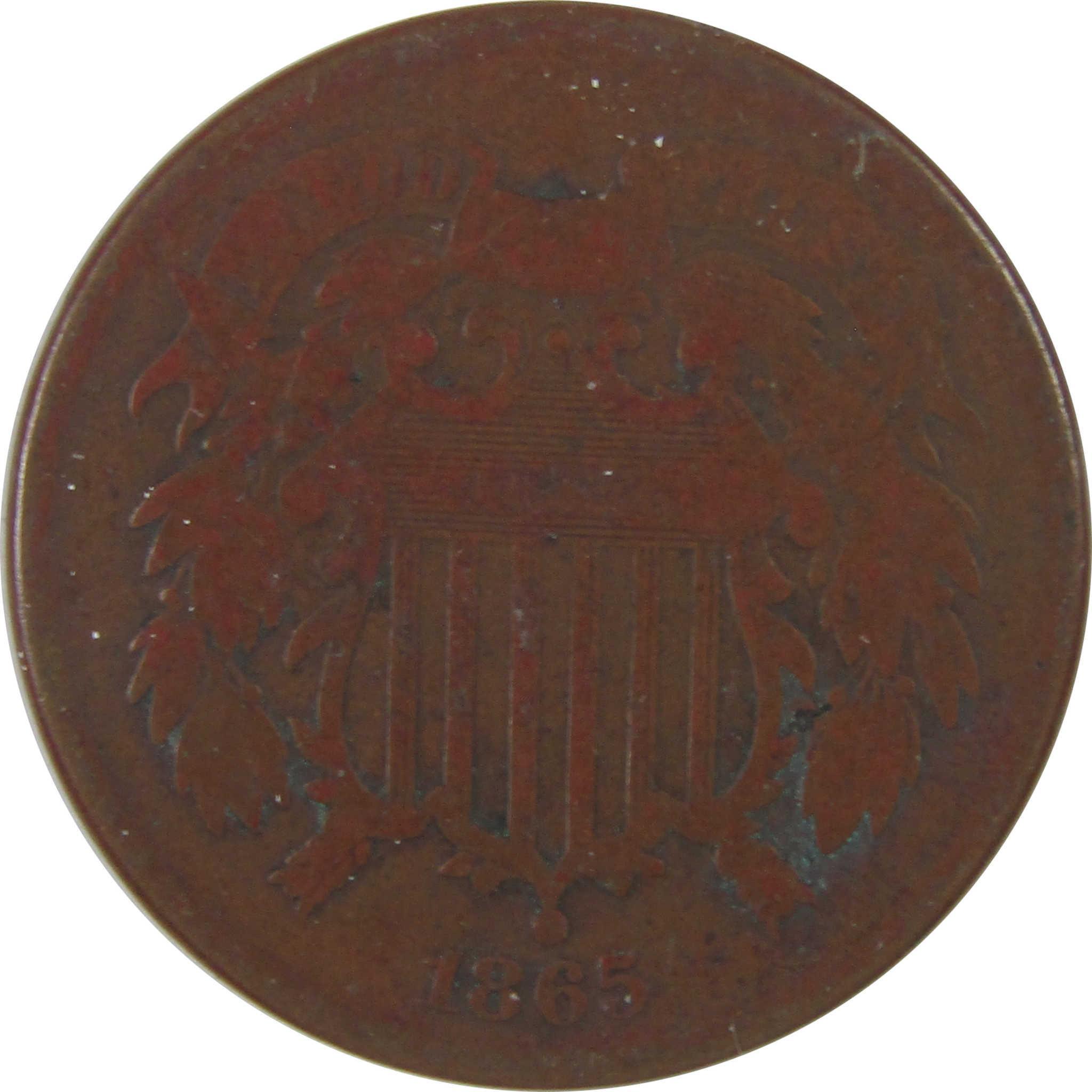 1865 Two Cent Piece AG About Good 2c Coin SKU:I18700