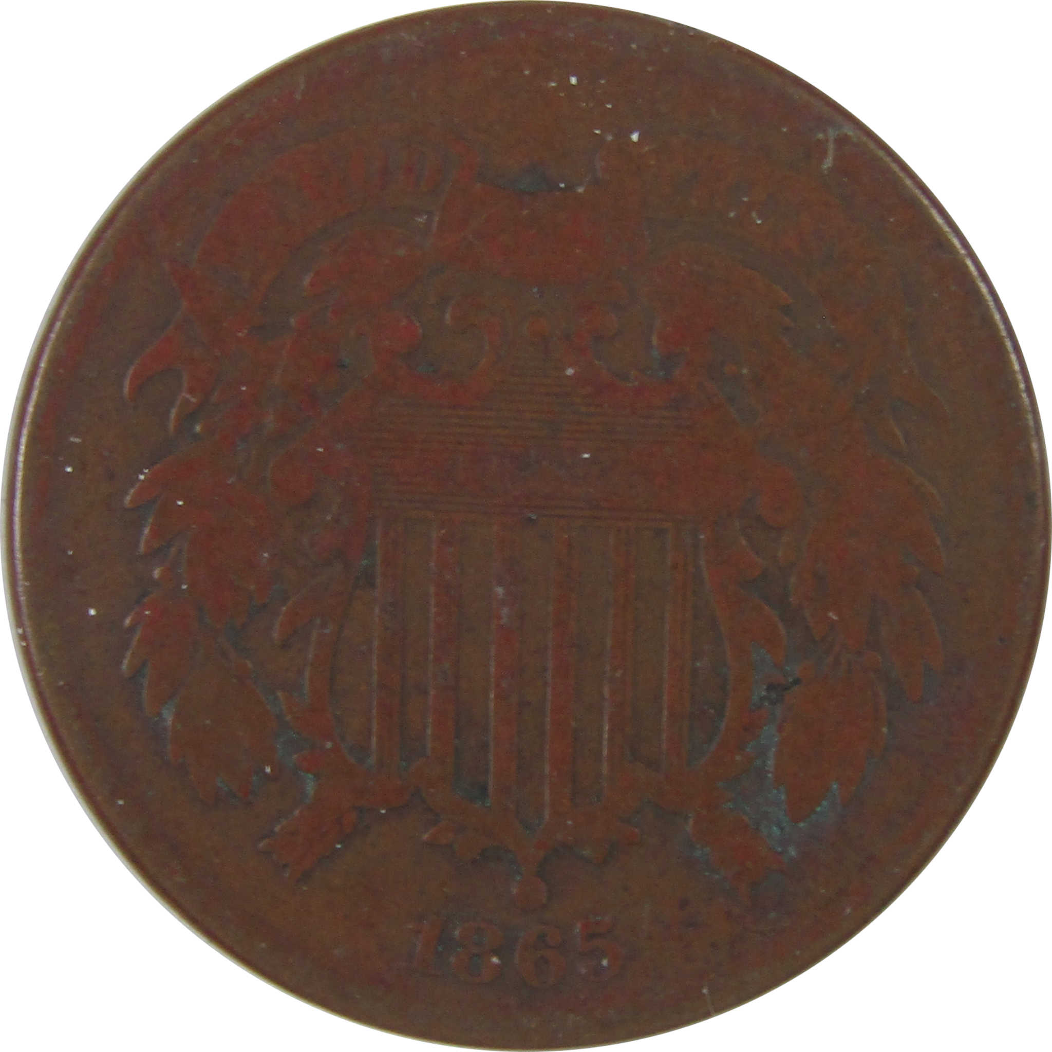 1865 Two Cent Piece AG About Good 2c Coin SKU:I18700