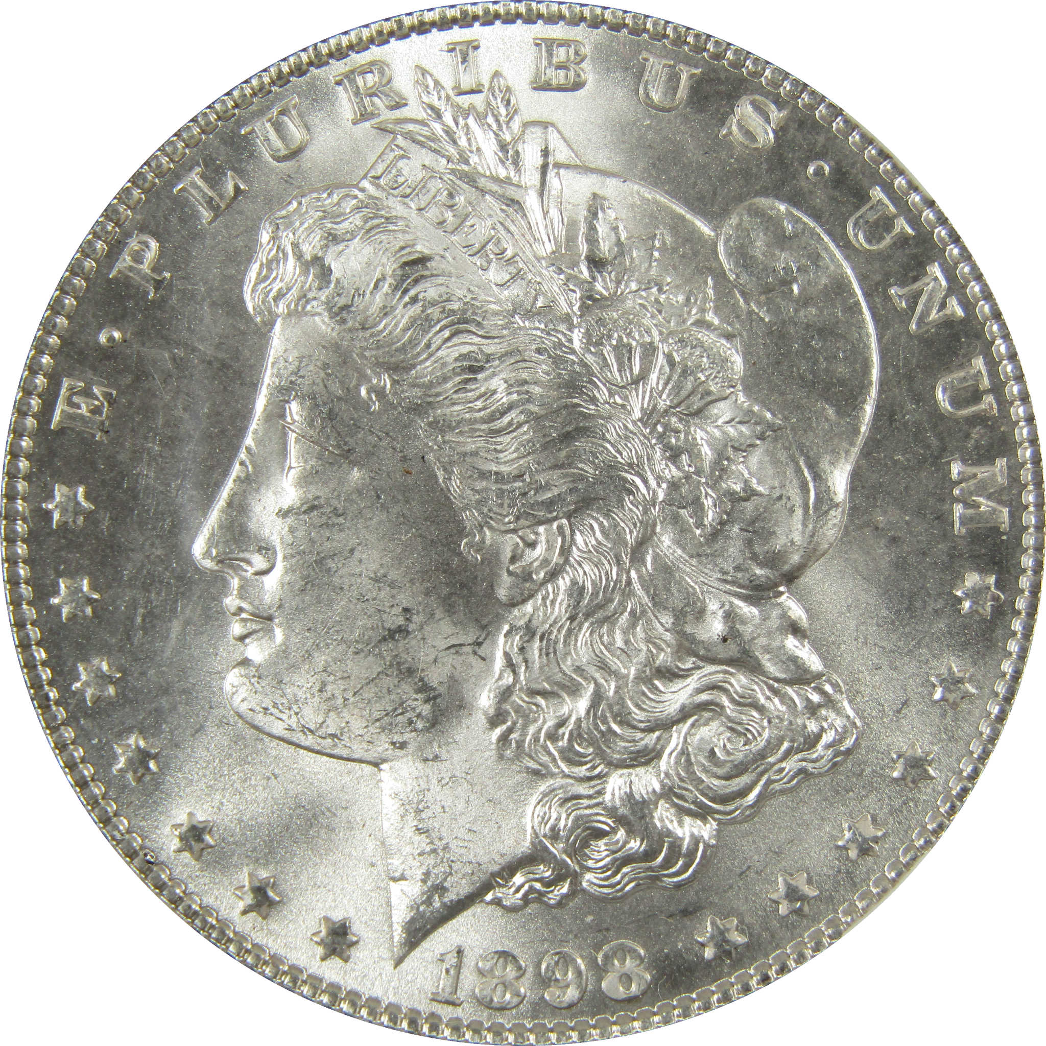 1898 Morgan Silver Dollar MS 64 NGC Uncirculated $1 Coin SKU:I27896