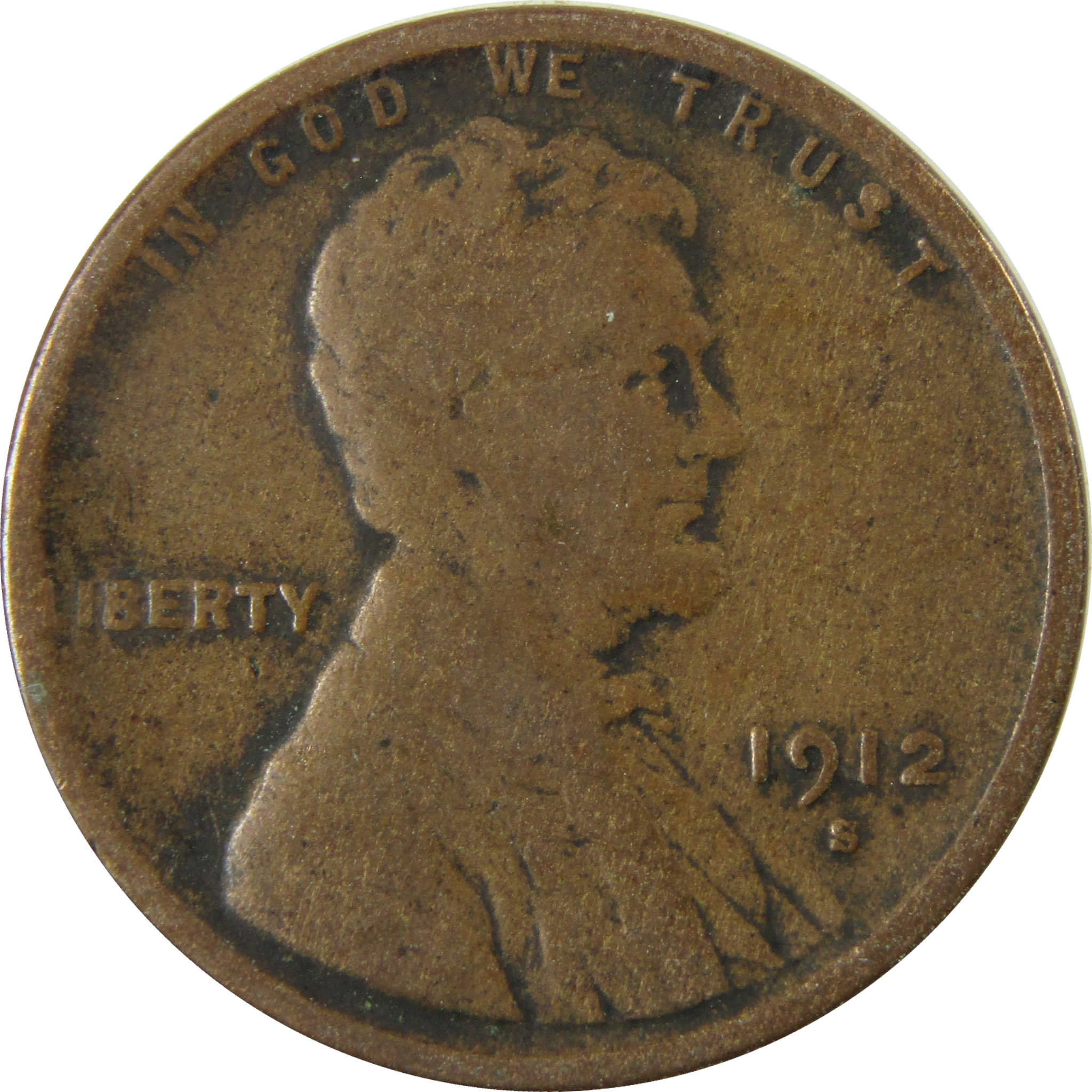 1912 S Lincoln Wheat Cent G Good Penny 1c Coin Collectible SKU:I28149