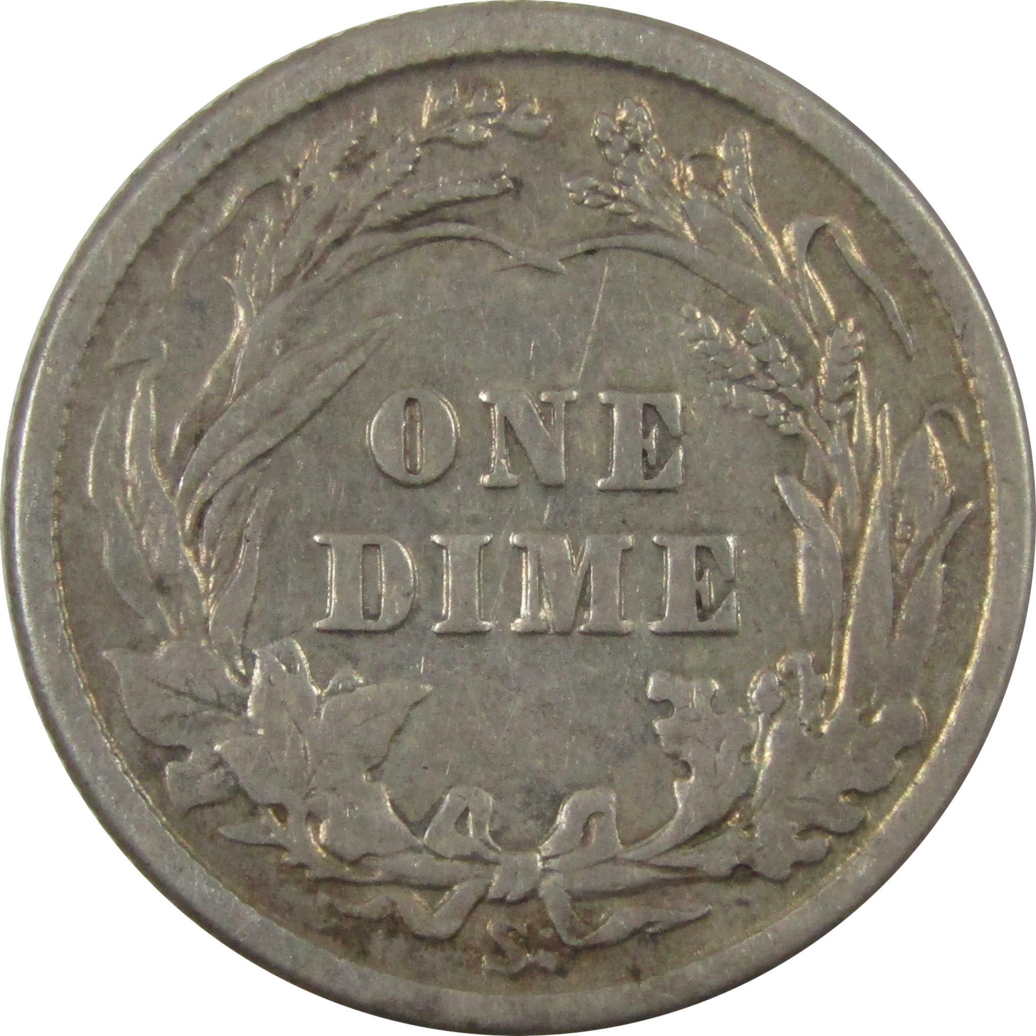 1914 S Barber Silver Dime F Fine 10c Coin Collectible SKU:CP1346
