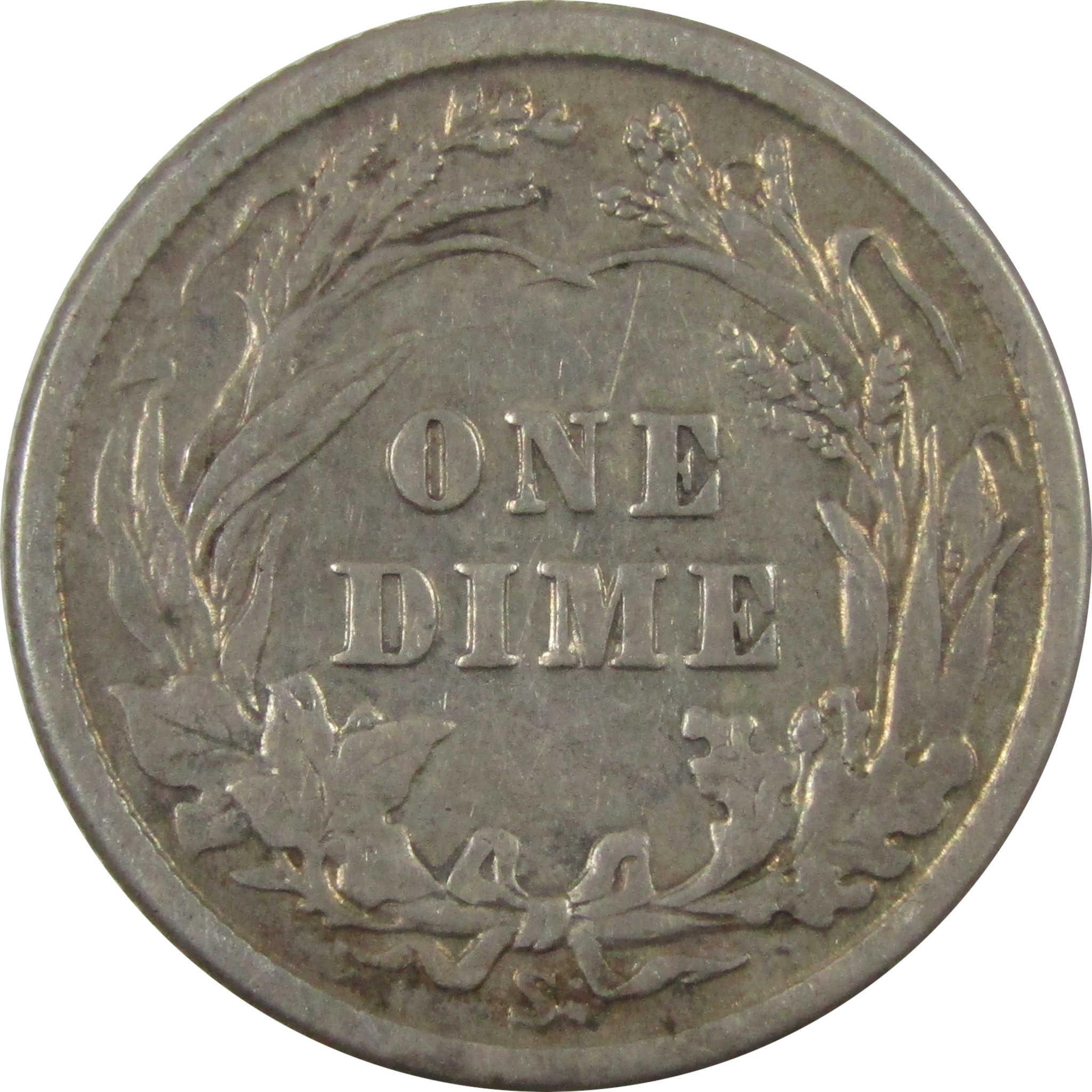 1914 S Barber Silver Dime F Fine 10c Coin Collectible SKU:CP1346
