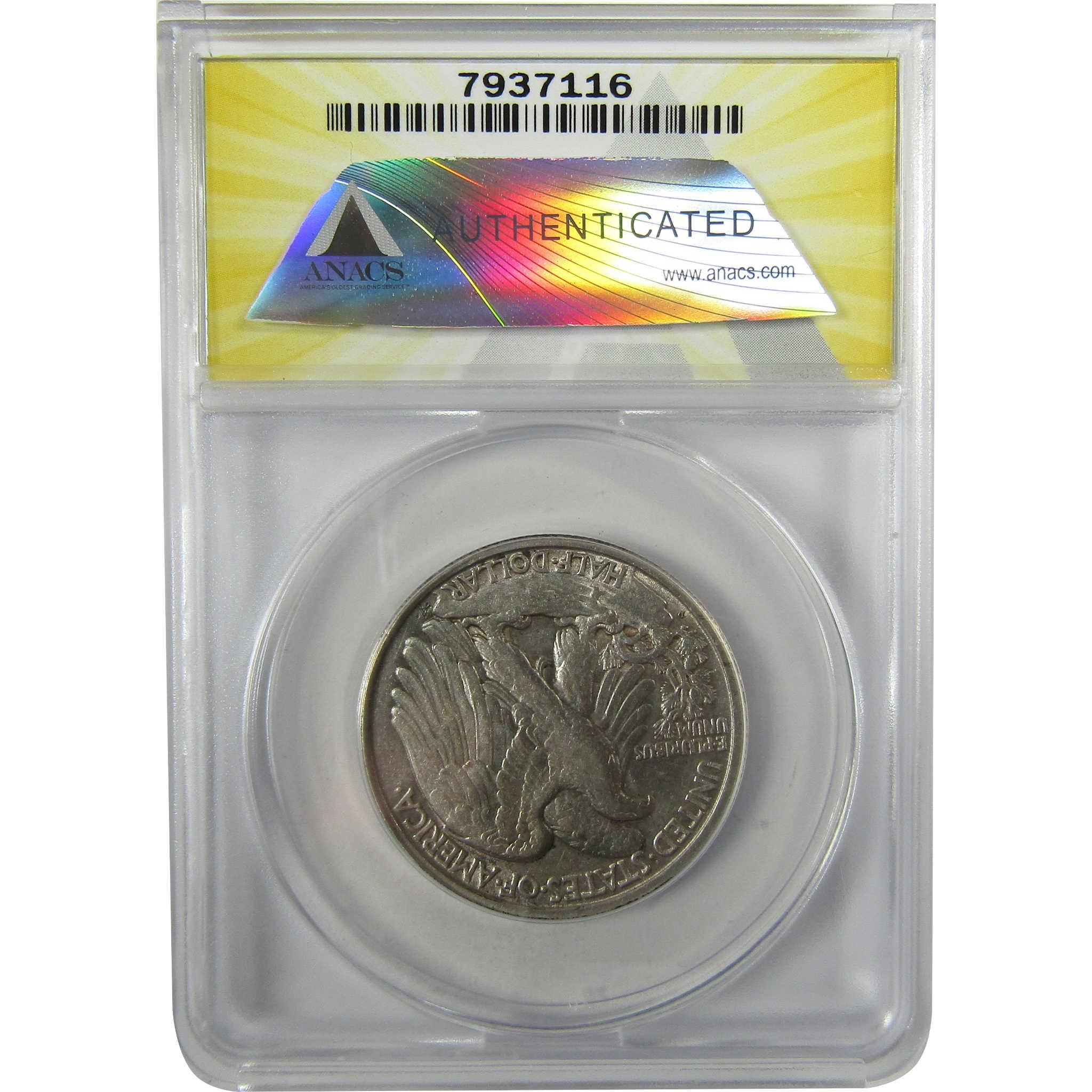 1929 D Liberty Walking Silver Half Dollar EF 45 ANACS SKU:I28016