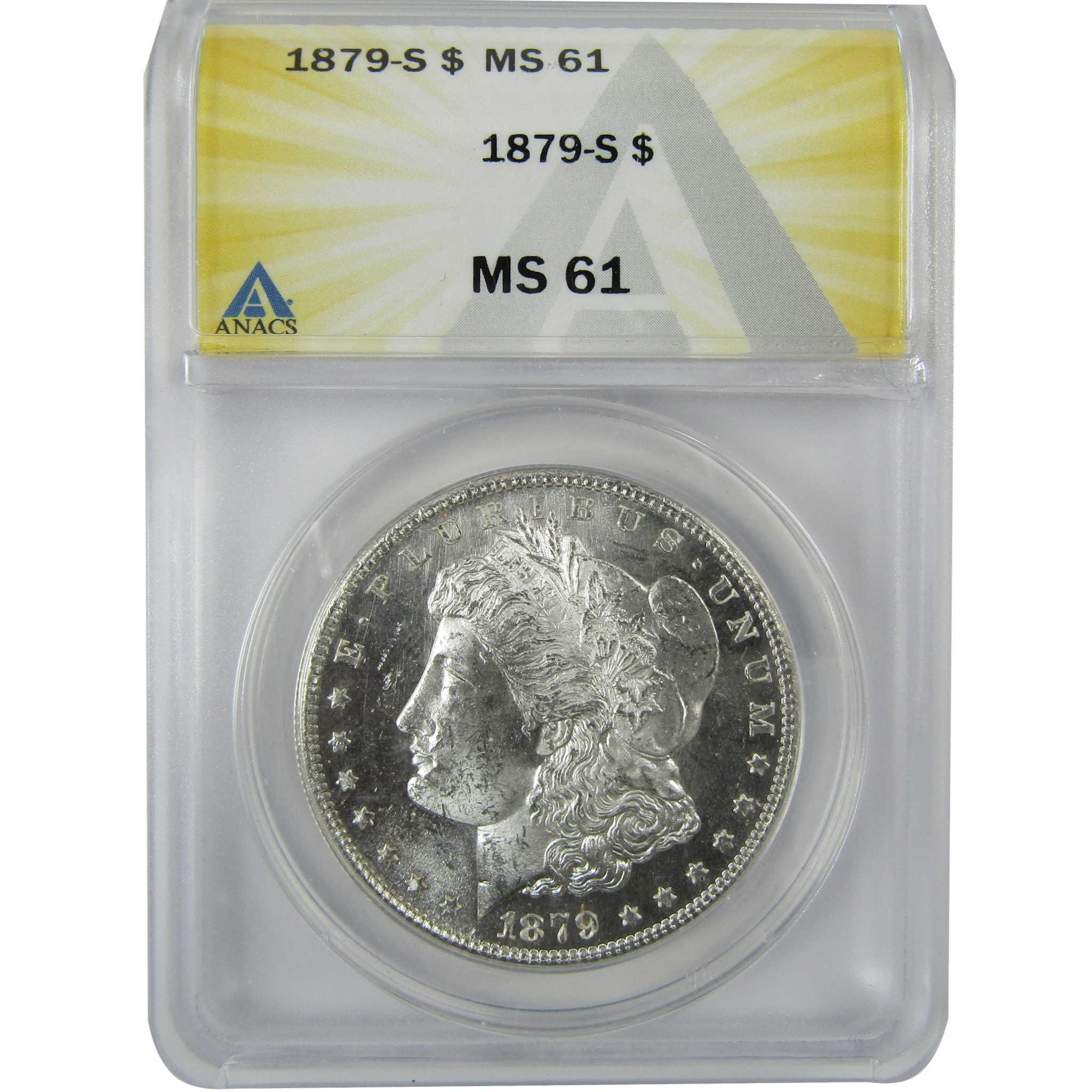 1879 S Rev 79 Morgan Silver Dollar MS 61 ANACS Uncirculated SKU:CP605 - Morgan coin - Morgan silver dollar - Morgan silver dollar for sale - Profile Coins & Collectibles