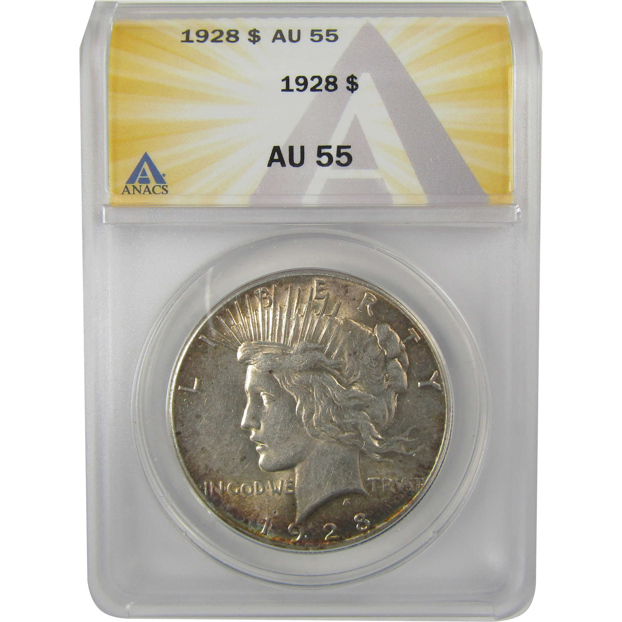 1928 Peace Dollar AU 55 ANACS Silver $1 Coin SKU:I20768