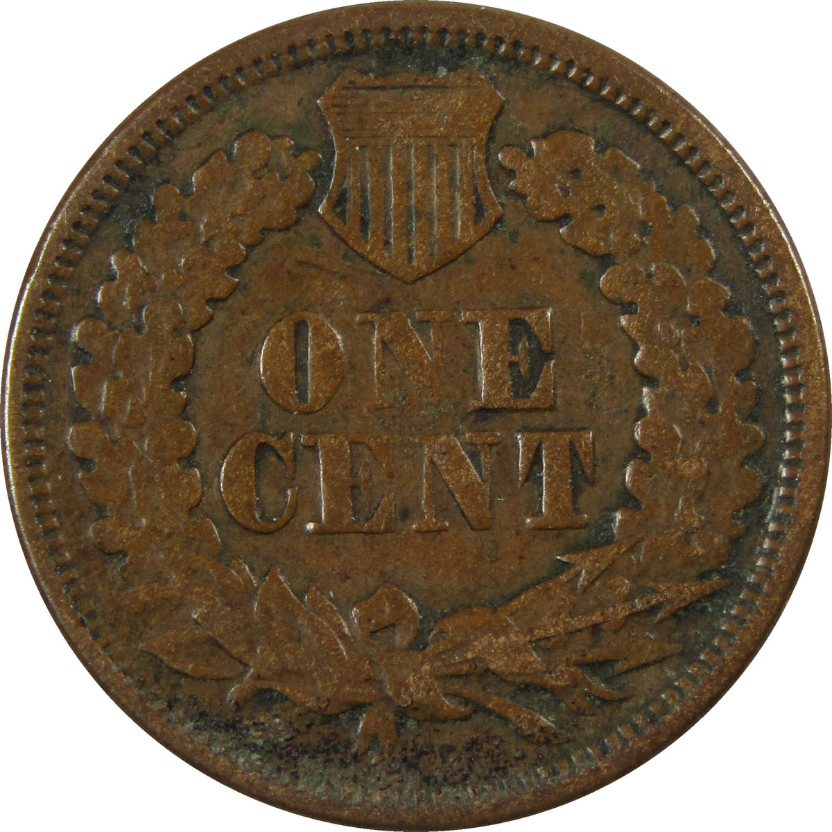 1868 Indian Head Cent F Fine Penny 1c Coin Collectible SKU:I28617