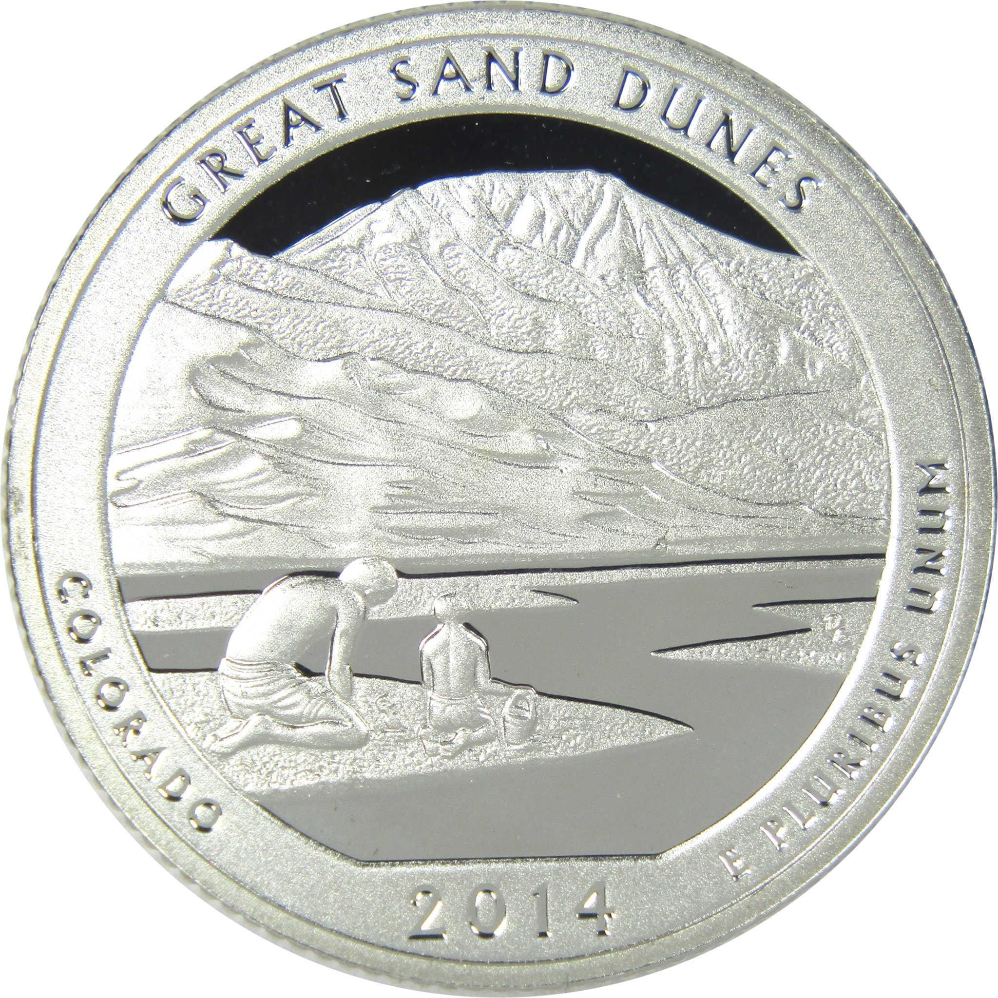 2014 S Great Sand Dunes National Park Quarter Choice Proof Silver 25c