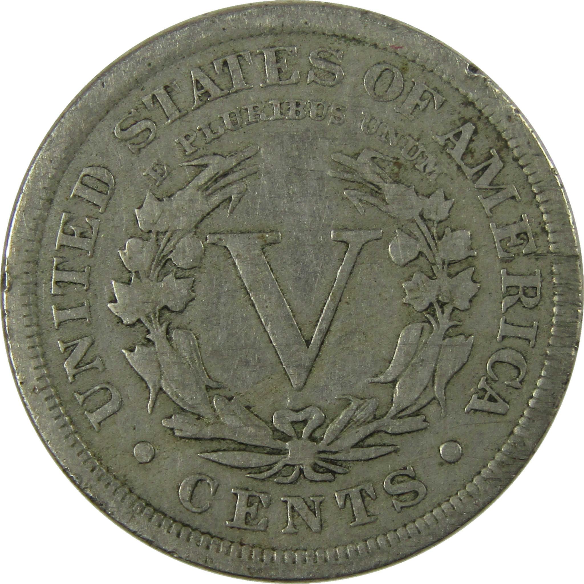 1896 Liberty Head V Nickel VG Very Good 5c Coin SKU:I27862