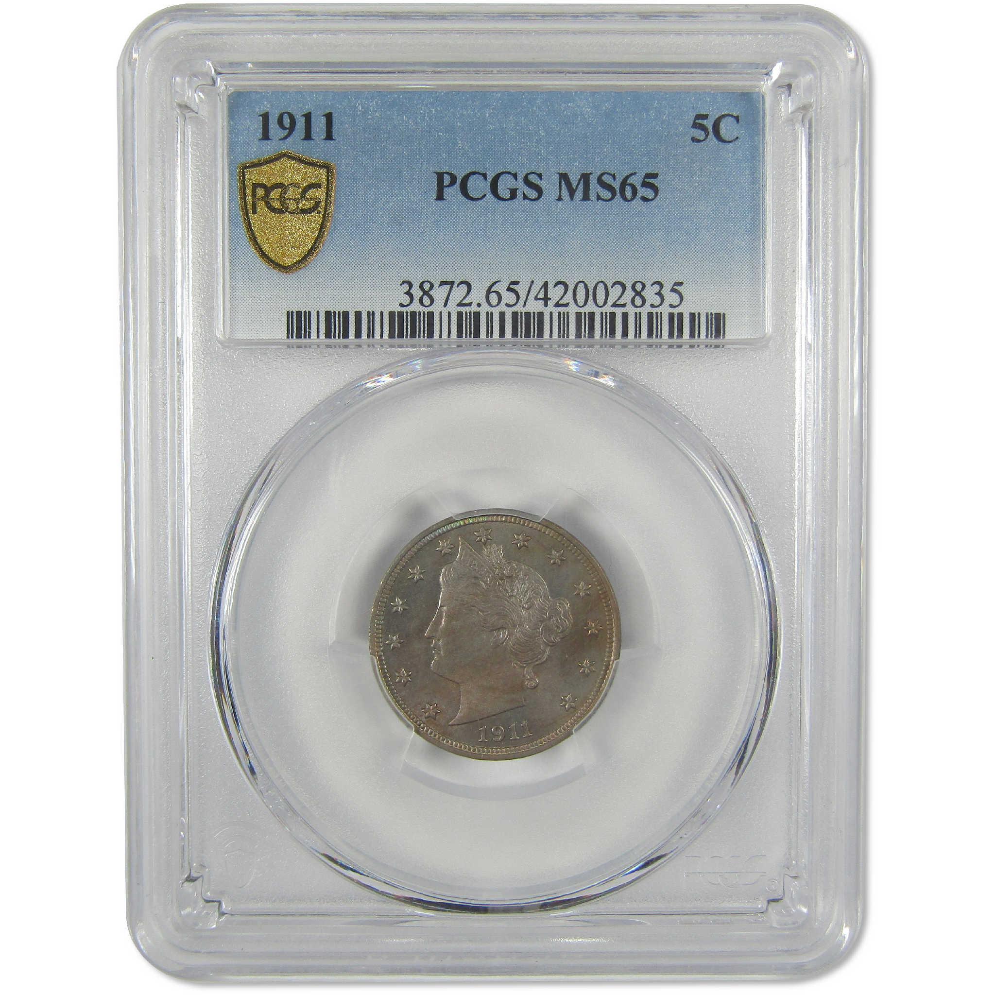 1911 Liberty Head V Nickel MS 65 PCGS Uncirculated 5c Coin