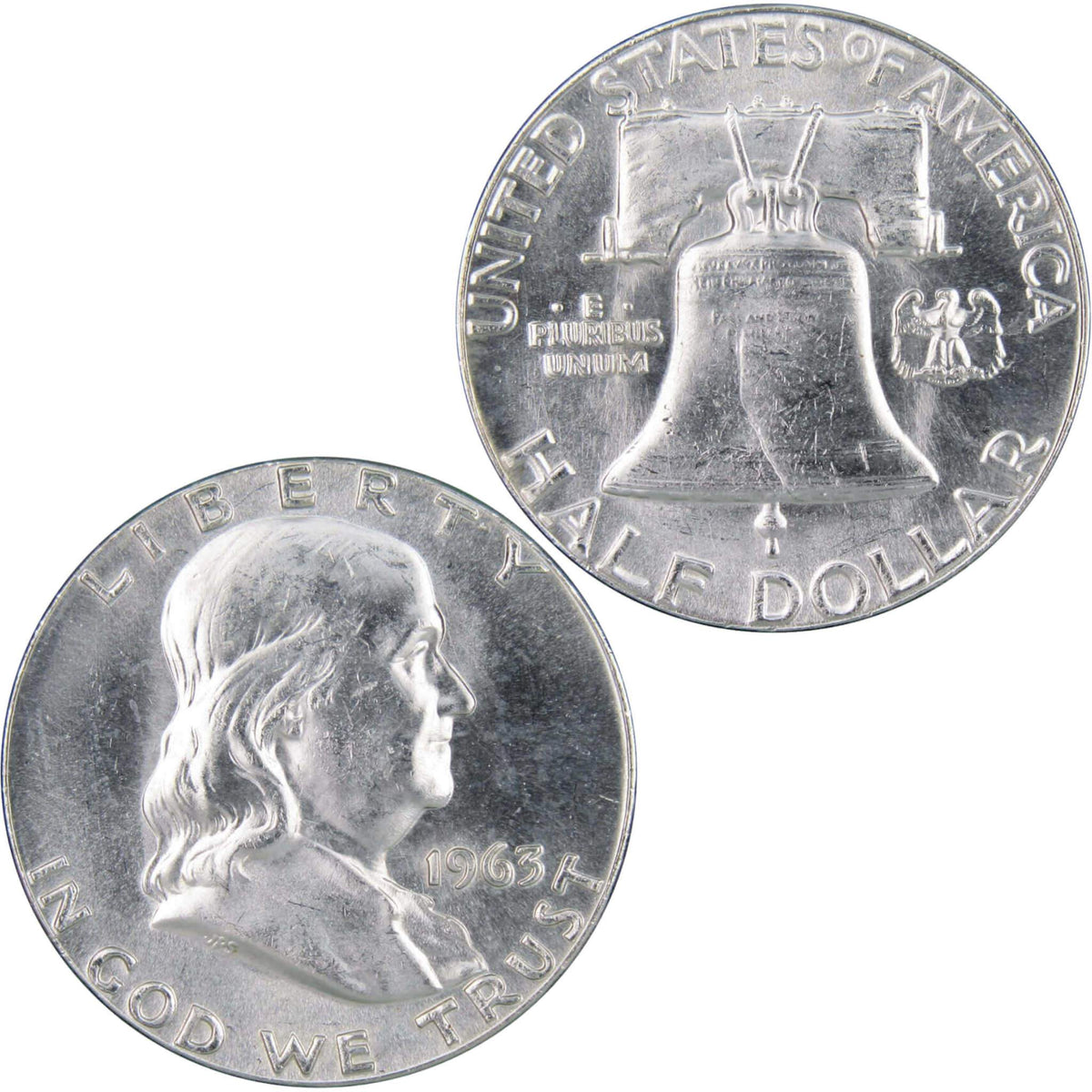 1963 Franklin Silver Half Dollar Uncirculated Mint State 50c Coin