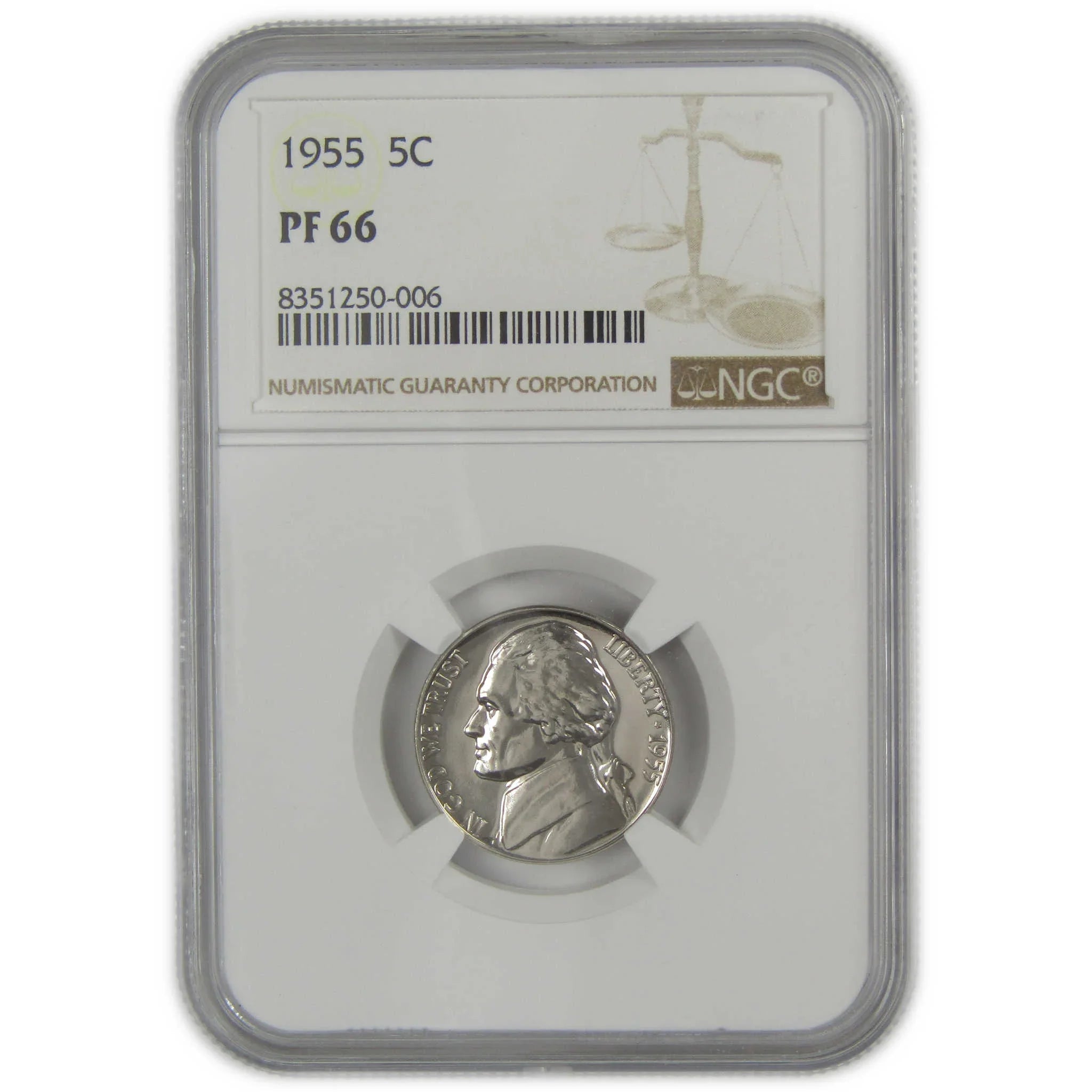 1955 Jefferson Nickel PF 66 NGC Proof 5c Coin SKU:I20633