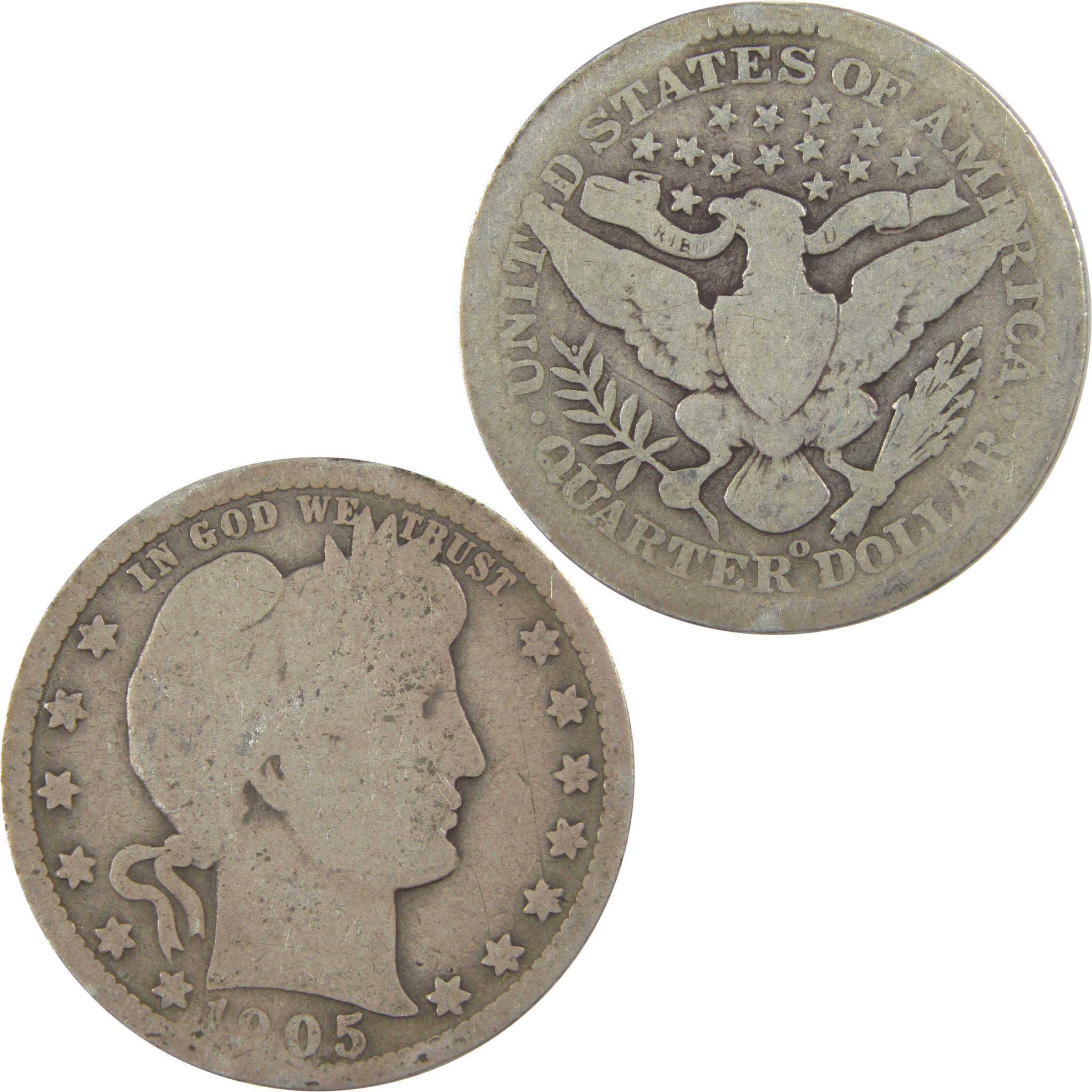 1905 O Barber Quarter AG About Good Details Silver 25c Coin SKU:I21831