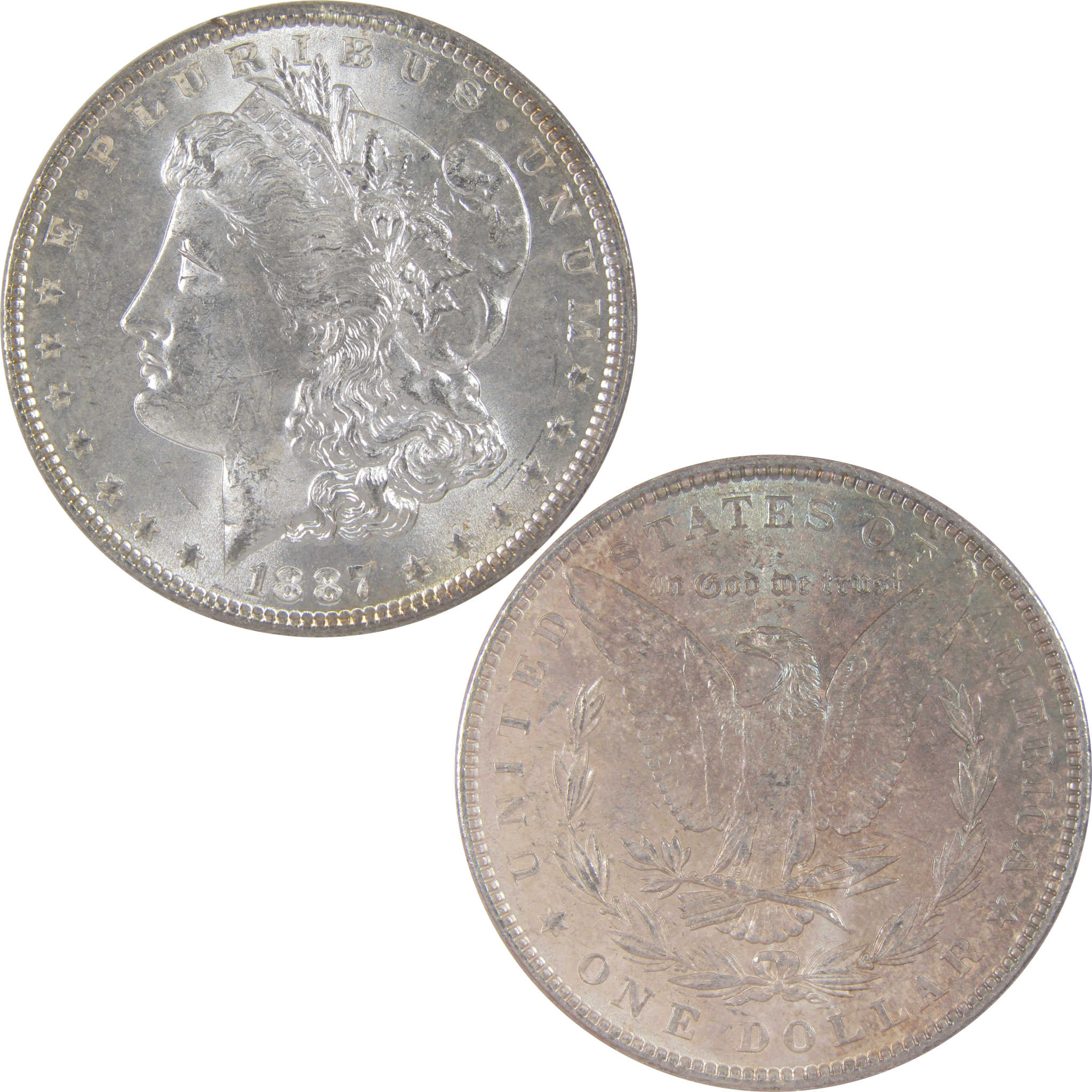 1887 Morgan Dollar Uncirculated Silver Toned Reverse SKU:I18866