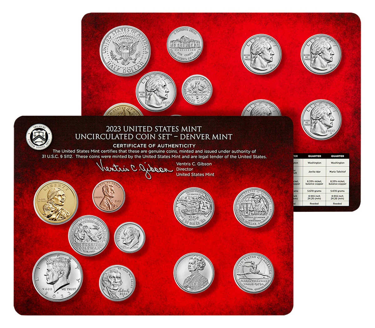 2023 Uncirculated Coin Set U.S Mint Government Packaging OGP COA
