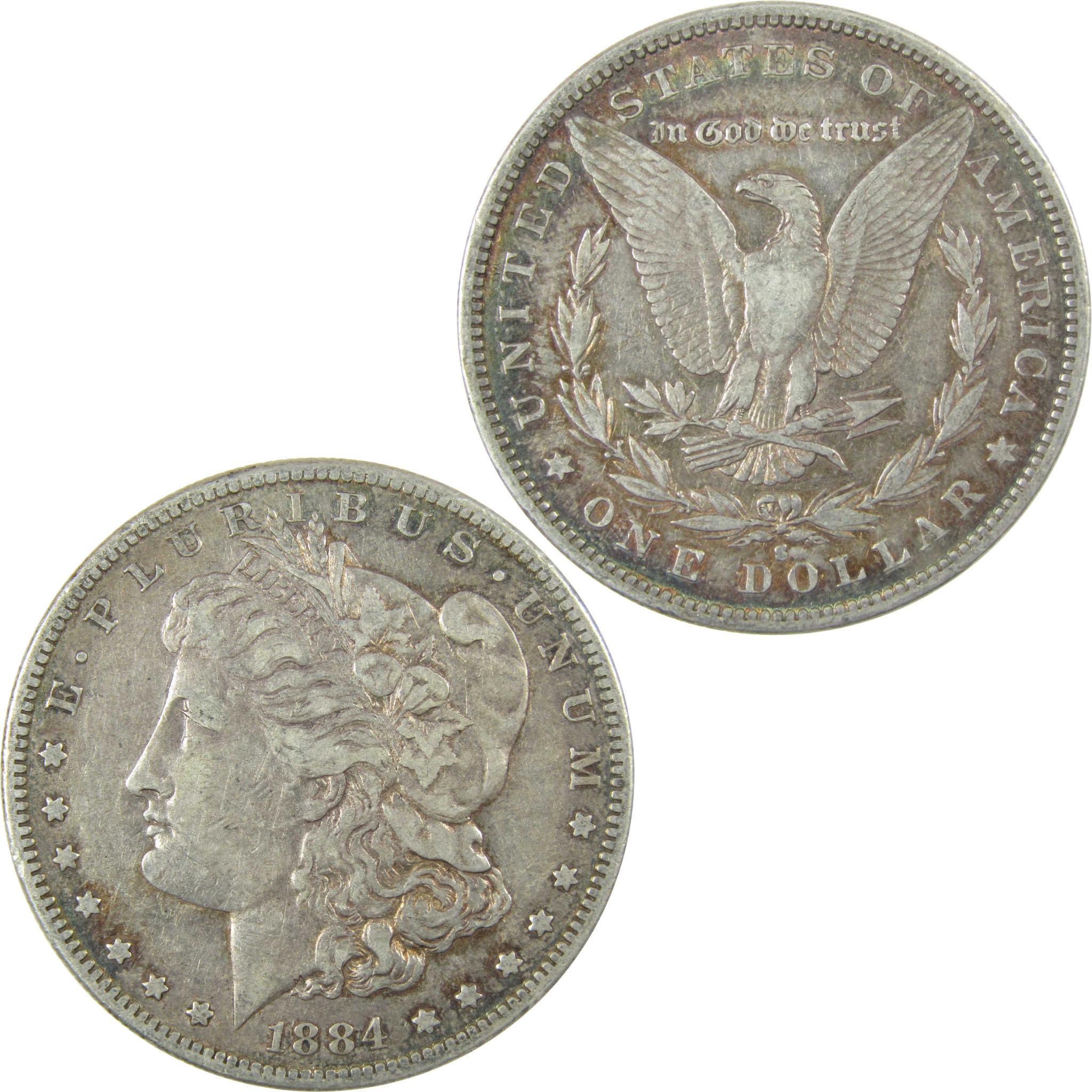 1884 S Morgan Silver Dollar VF Very Fine $1 Coin SKU:I24731 - Morgan coin - Morgan silver dollar - Morgan silver dollar for sale - Profile Coins & Collectibles