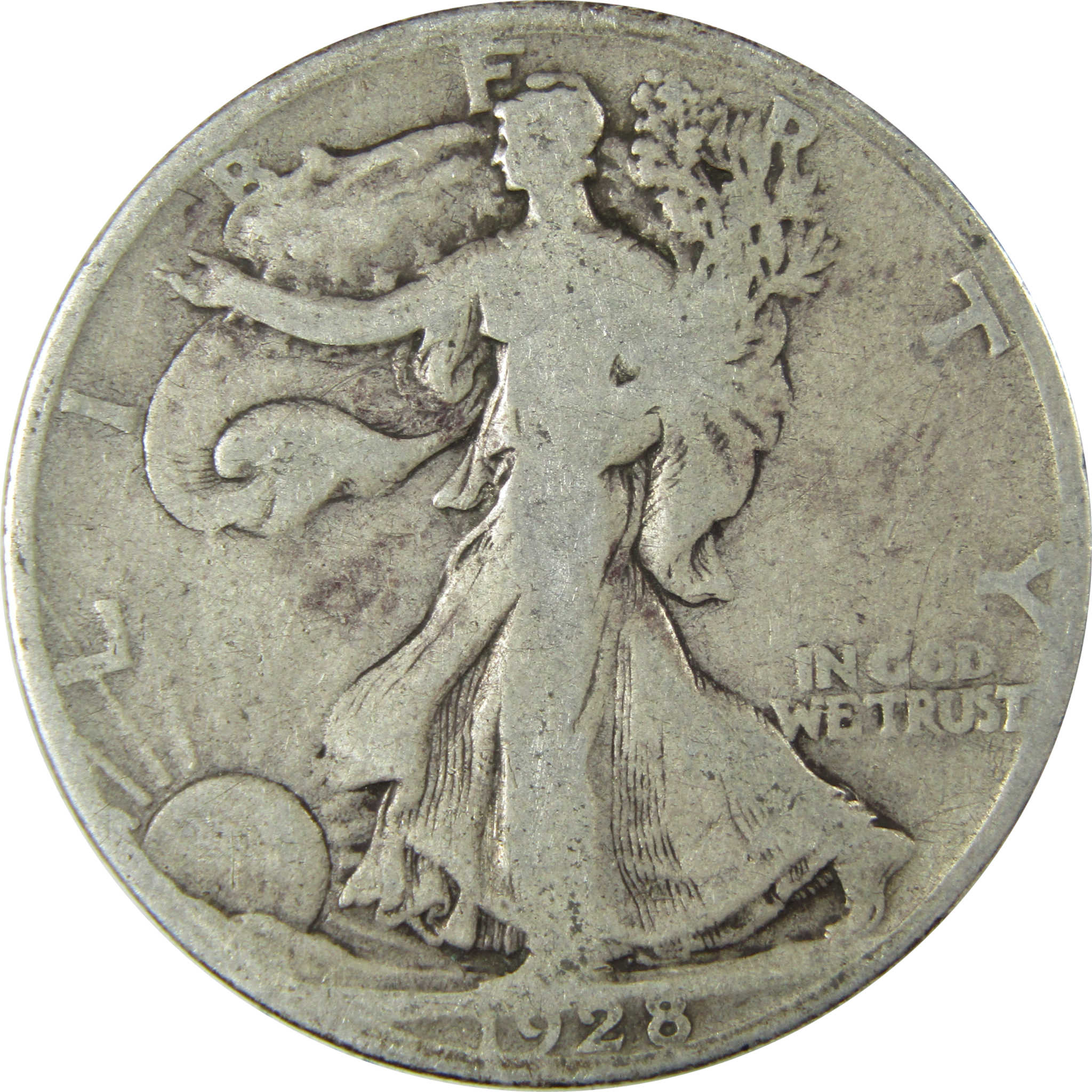 1928 S Liberty Walking Silver Half Dollar G Good 50c Coin SKU:CP510