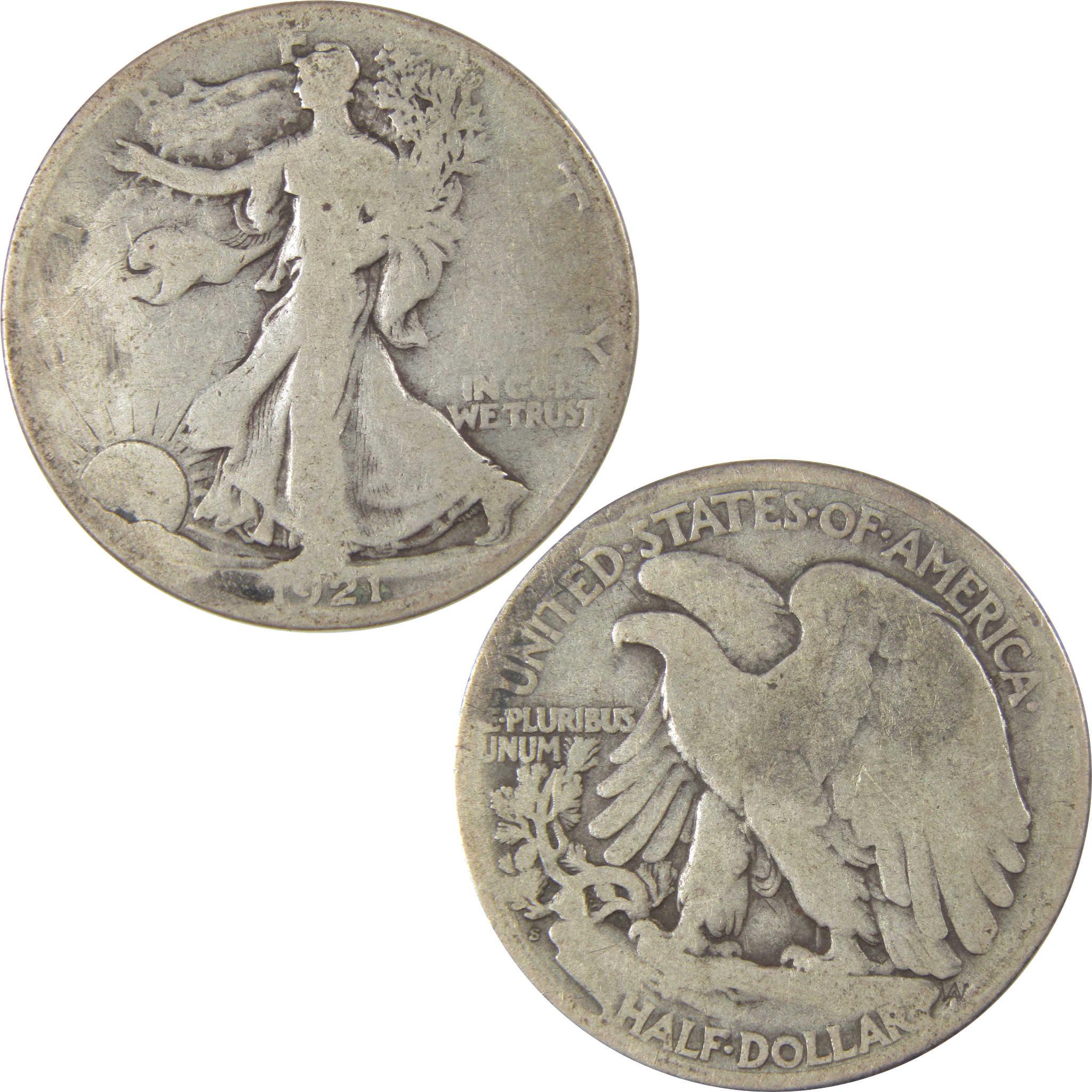 1921 S Liberty Walking Silver Half Dollar G Good 50c Coin SKU:I23988