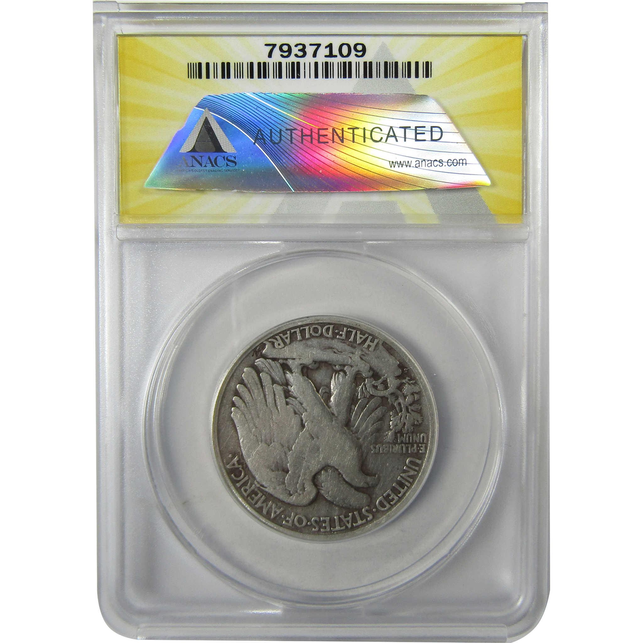 1919 S Liberty Walking Silver 50c F 12 Details ANACS SKU:I27989