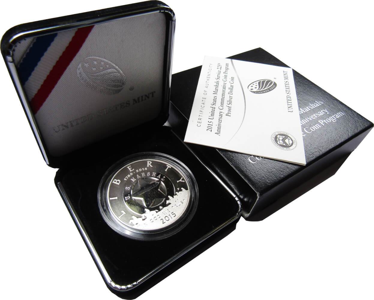 U.S. Marshals Commemorative Dollar 2015 P Proof Silver $1 Coin OGP COA