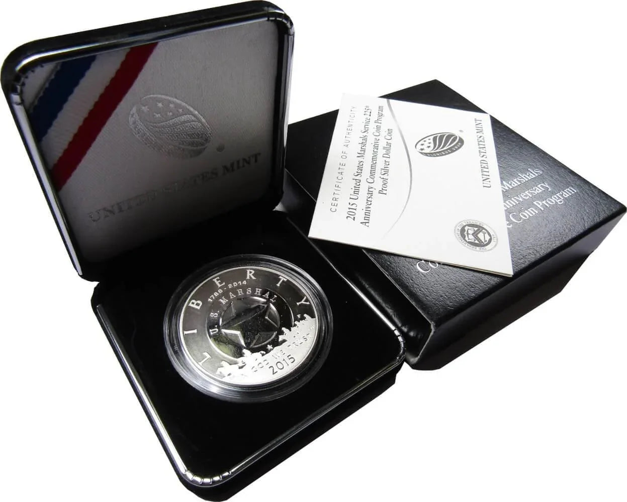 2015 P U.S. Marshals Service Commemorative Silver Dollar Proof OGP COA
