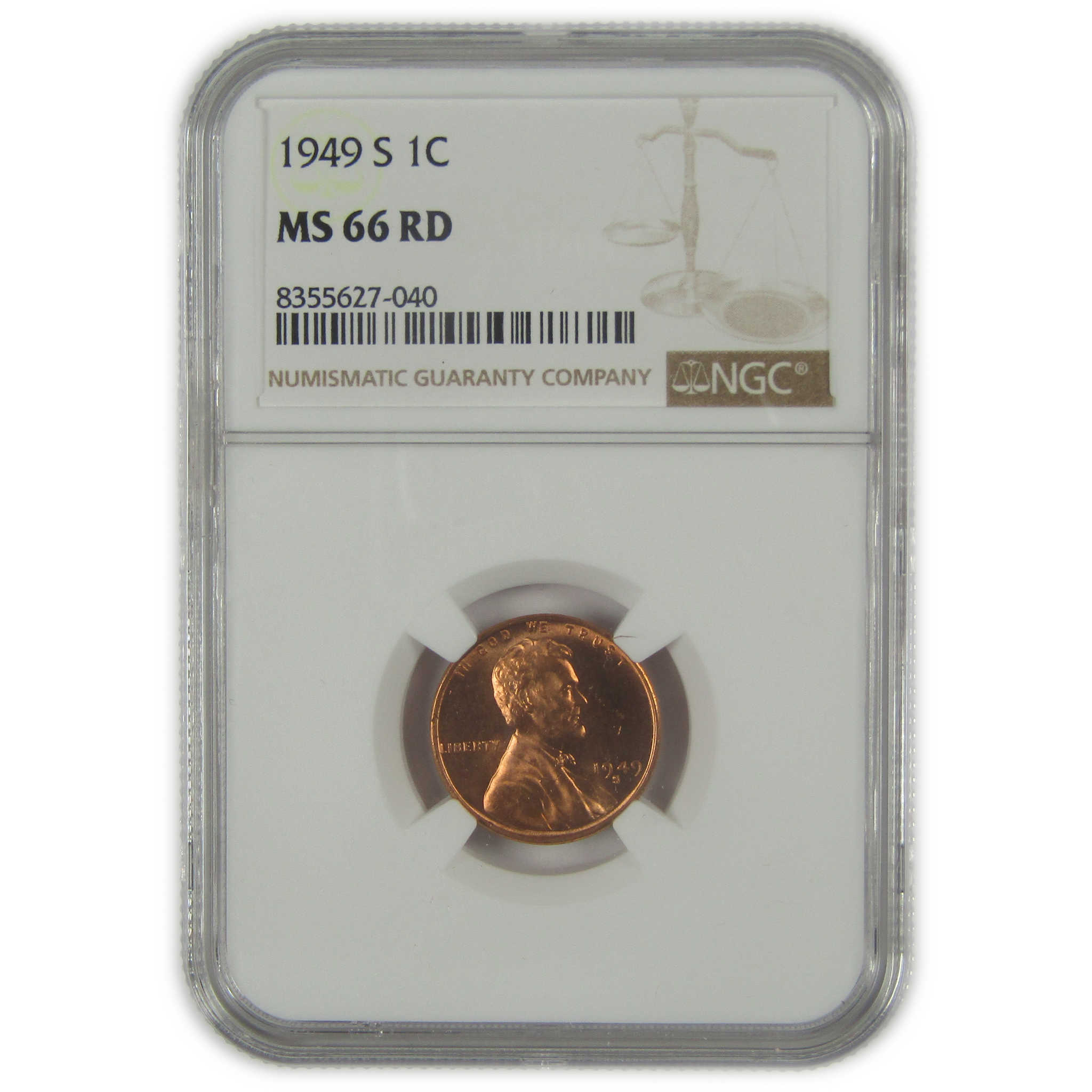 1949 S Lincoln Wheat Cent MS 66 RD NGC Penny Uncirculated SKU:I22644