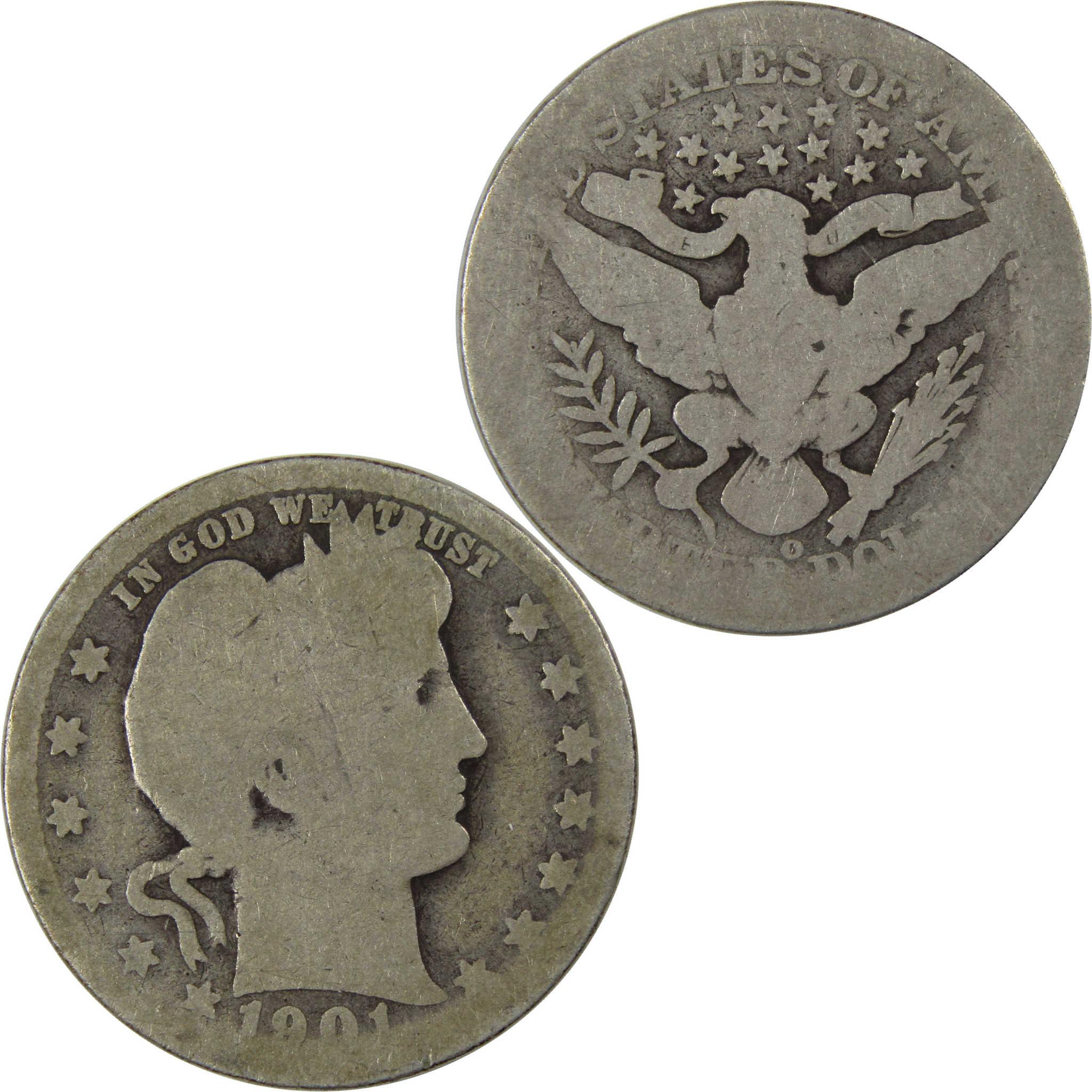 1901 O Barber Quarter AG About Good Silver 25c Coin SKU:I23717