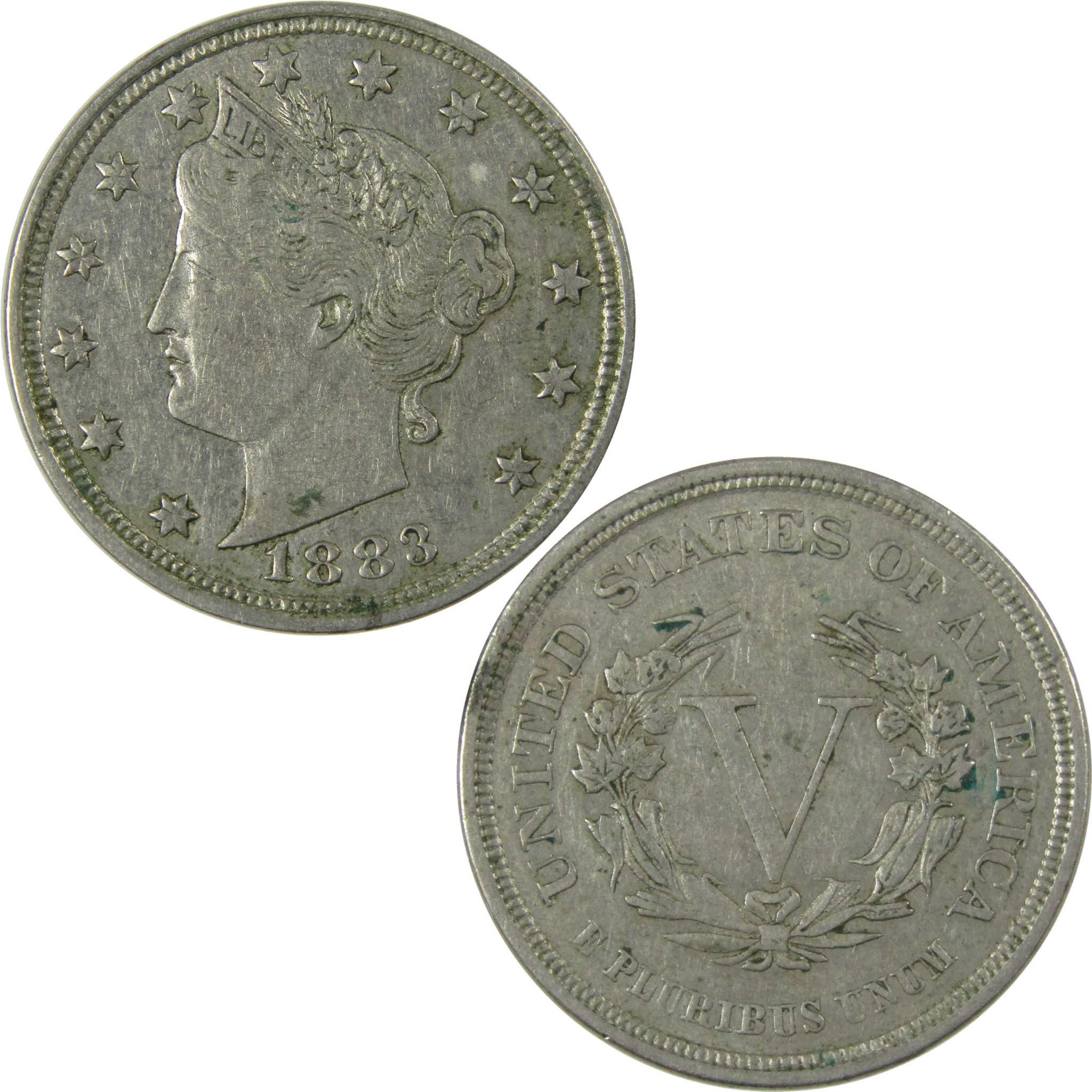 1883 No Cents Liberty Head V Nickel XF EF Extremely Fine SKU:I26985