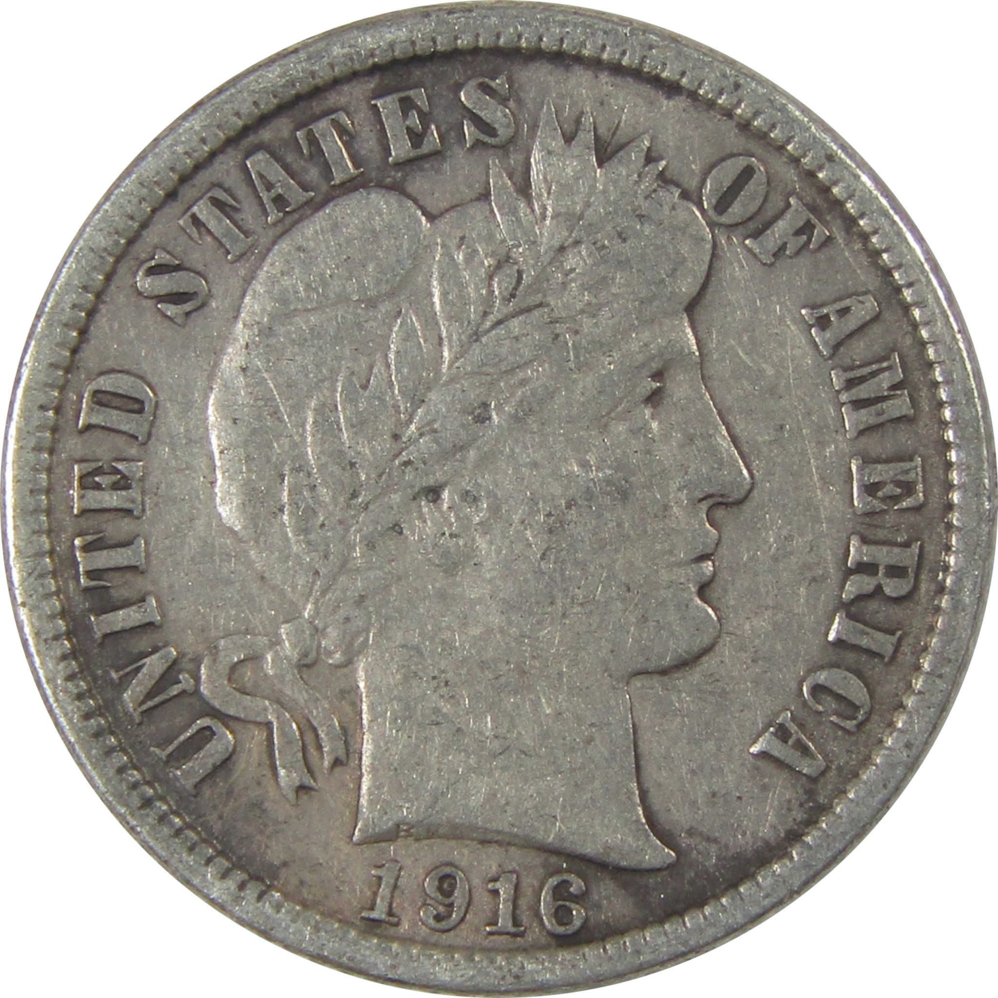 1916 Barber Dime XF EF Extremely Fine Silver 10c Coin SKU:I21111