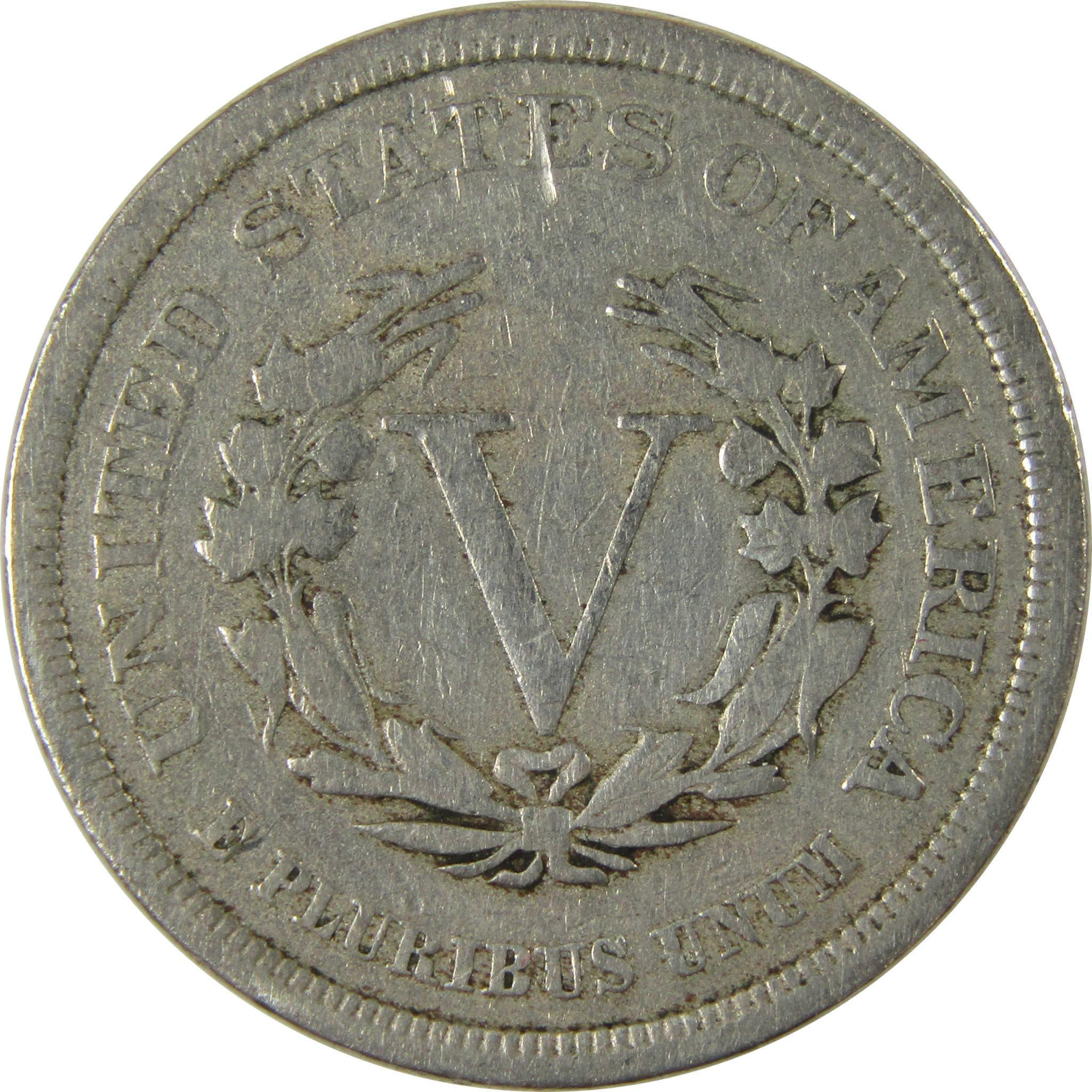 1883 No Cents Liberty Head V Nickel F Fine 5c Coin SKU:I26499