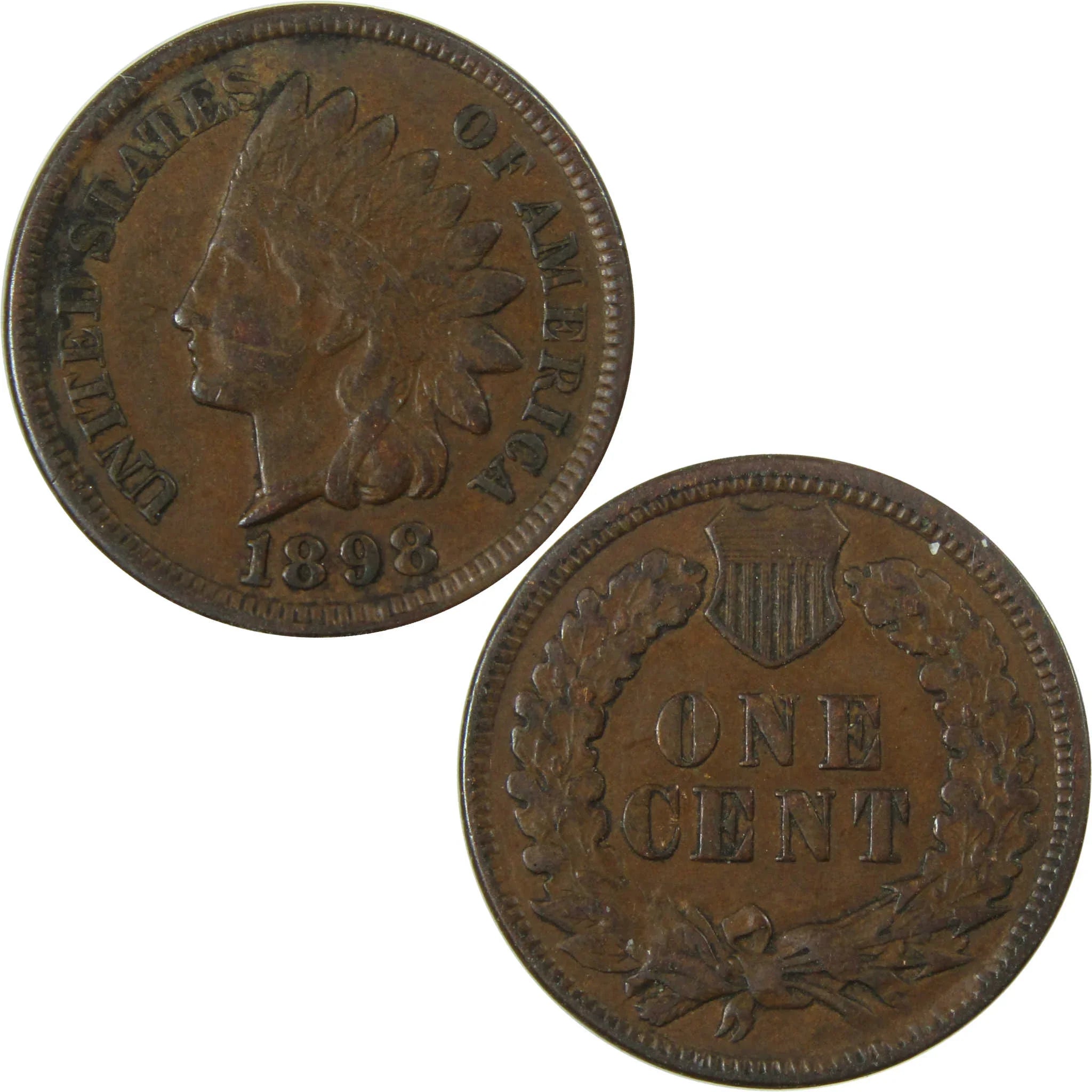 1898 Indian Head Cent VF Very Fine Penny 1c Coin SKU:I26944