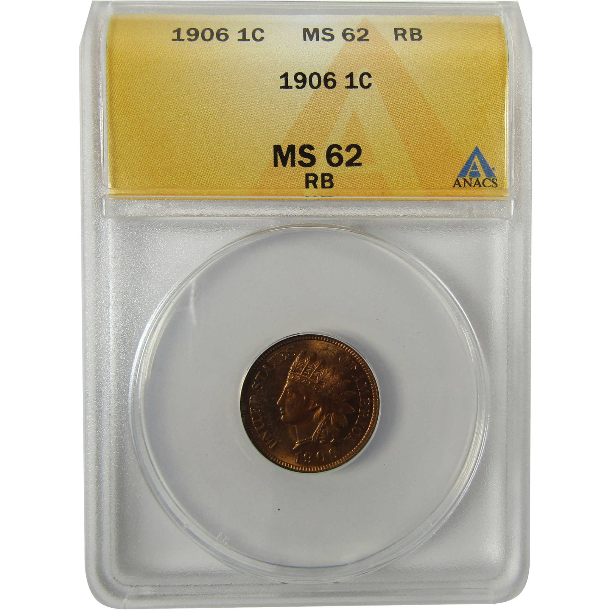 1906 Indian Head Cent MS 62 RB ANACS Uncirculated Penny SKU:I28413