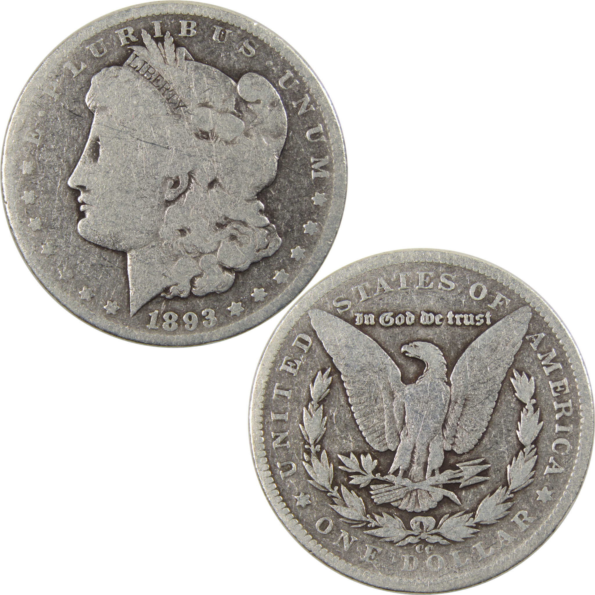 1893 CC Morgan Dollar G Good Details Silver $1 Coin SKU:I10203 - Morgan coin - Morgan silver dollar - Morgan silver dollar for sale - Profile Coins & Collectibles