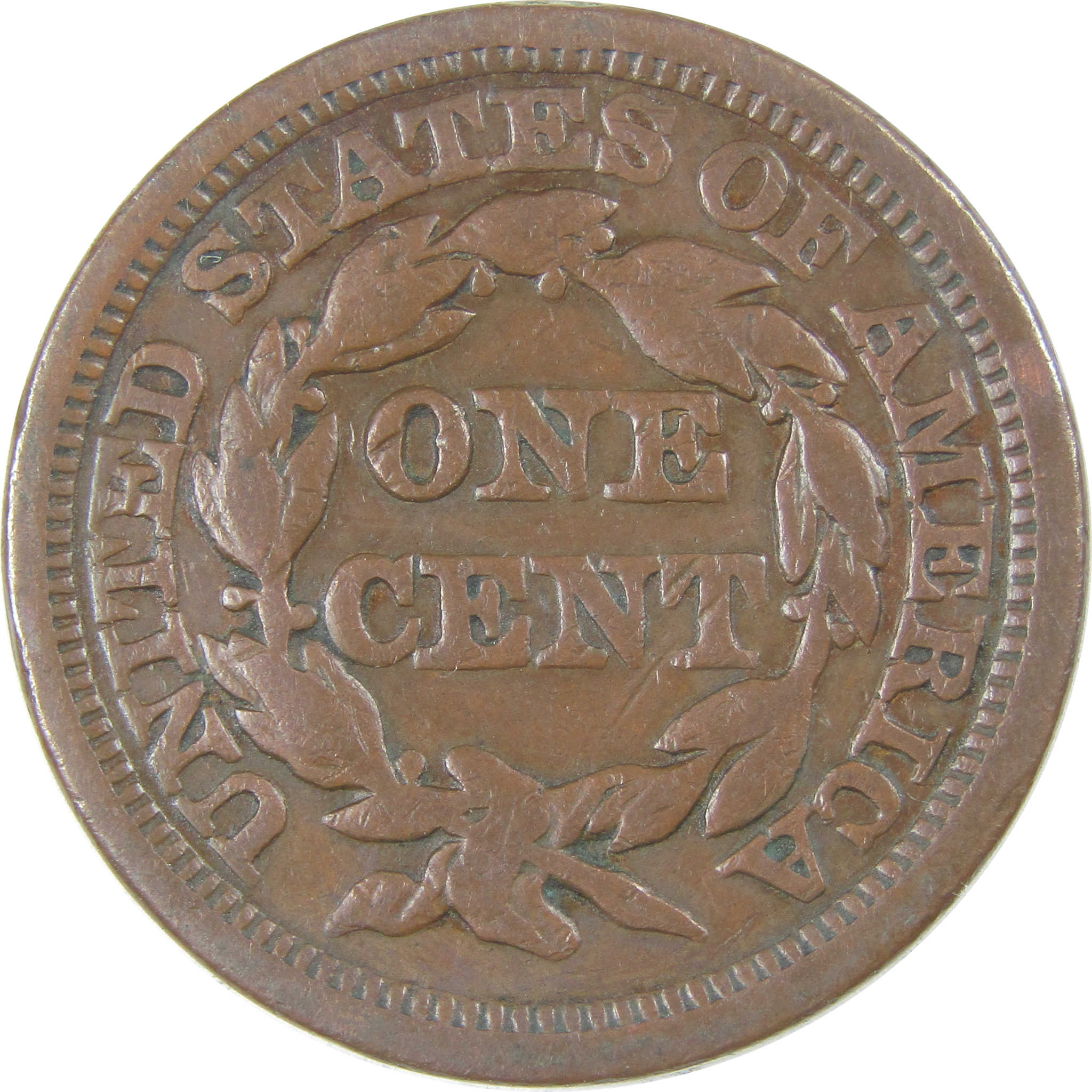 1848 Braided Hair Large Cent F Fine Copper Penny 1c Coin SKU:CP17