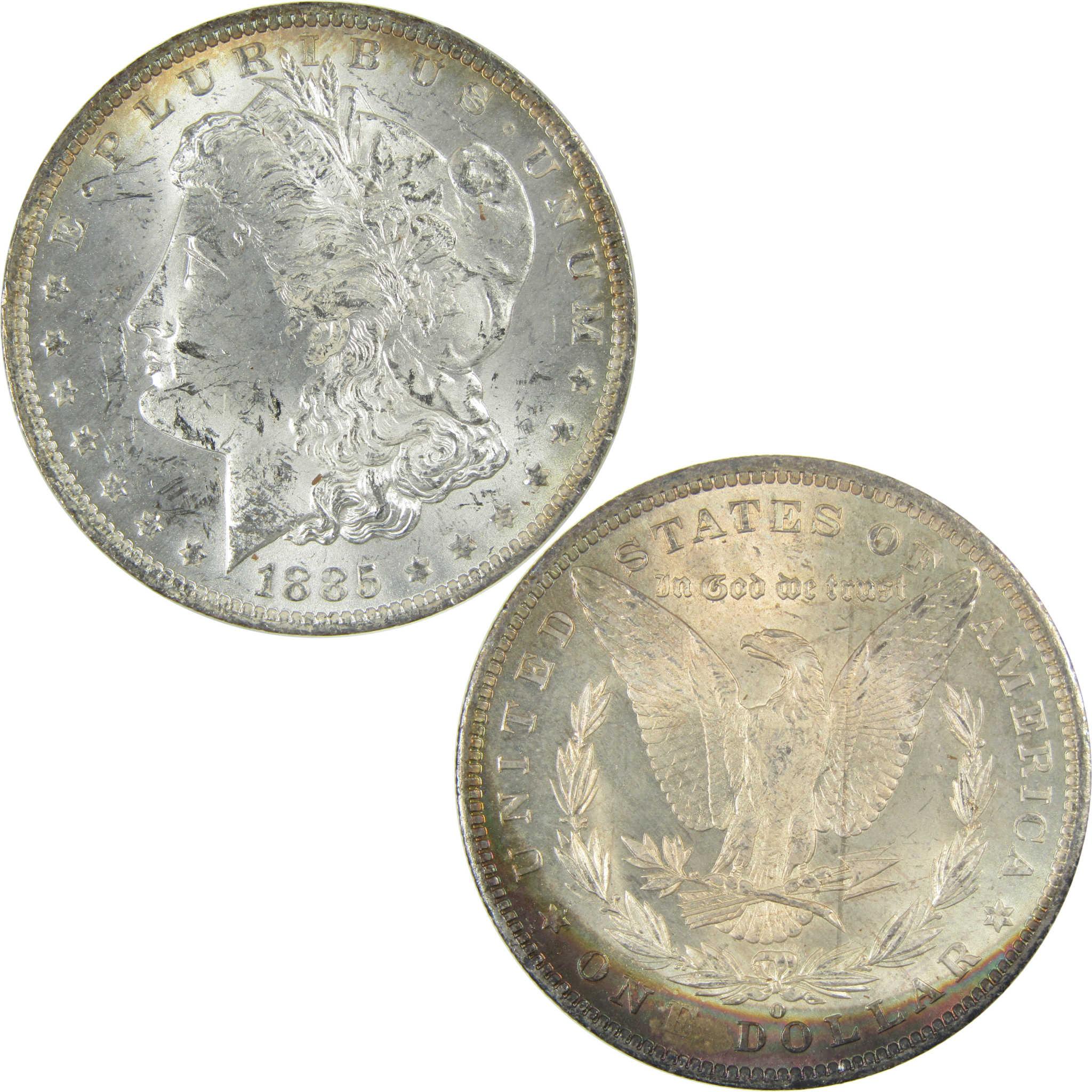 1885 O Morgan Silver Dollar Uncirculated $1 Coin Toned SKU:I27486