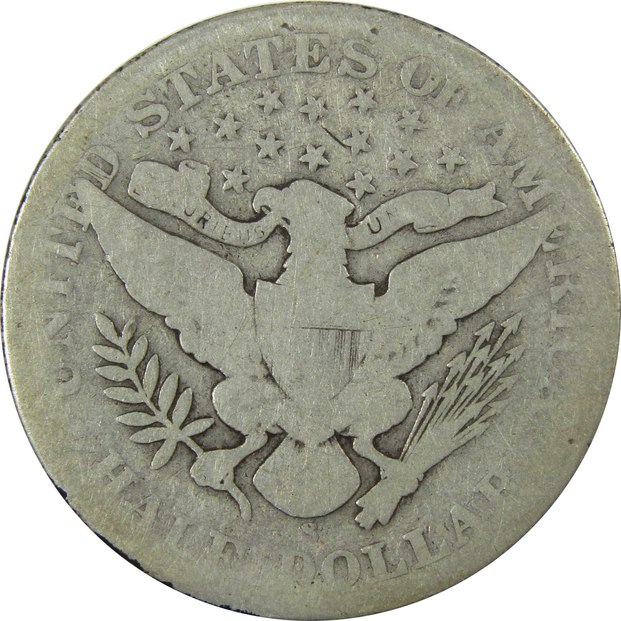 1910 S Barber Silver Half Dollar AG About Good 50c Coin SKU:I25952