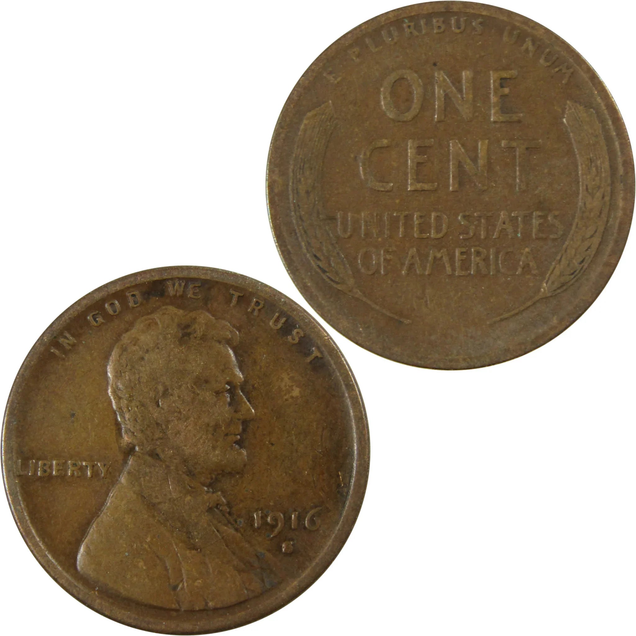 1916 S Lincoln Wheat Cent VF Very Fine Penny 1c Coin SKU:I25843