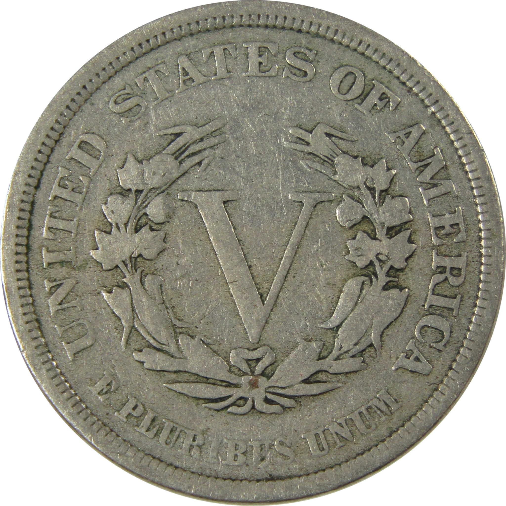 1883 No Cents Liberty Head V Nickel VG Very Good 5c Coin SKU:I26495